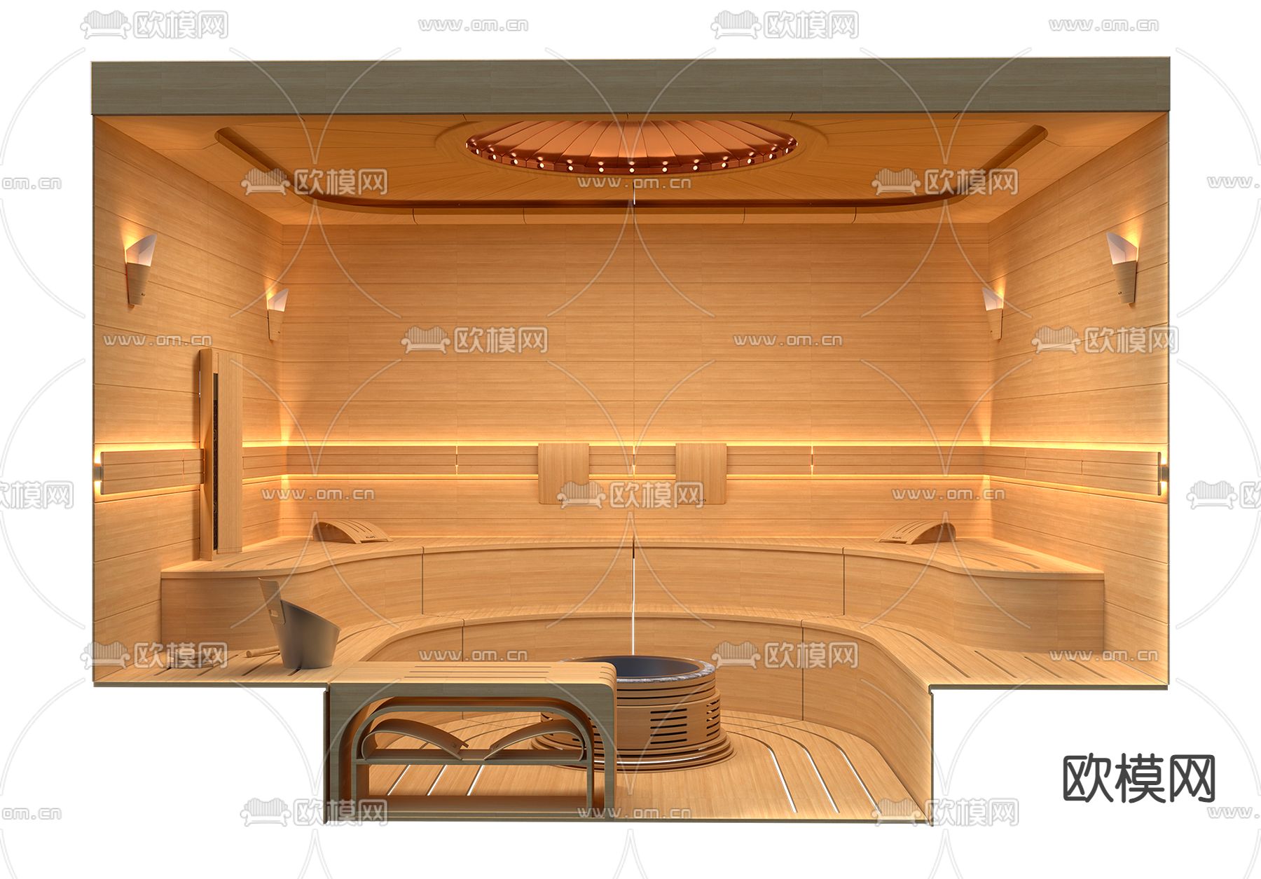 桑拿房 汗蒸房 SPA汗蒸su模型下载（渲染图2）