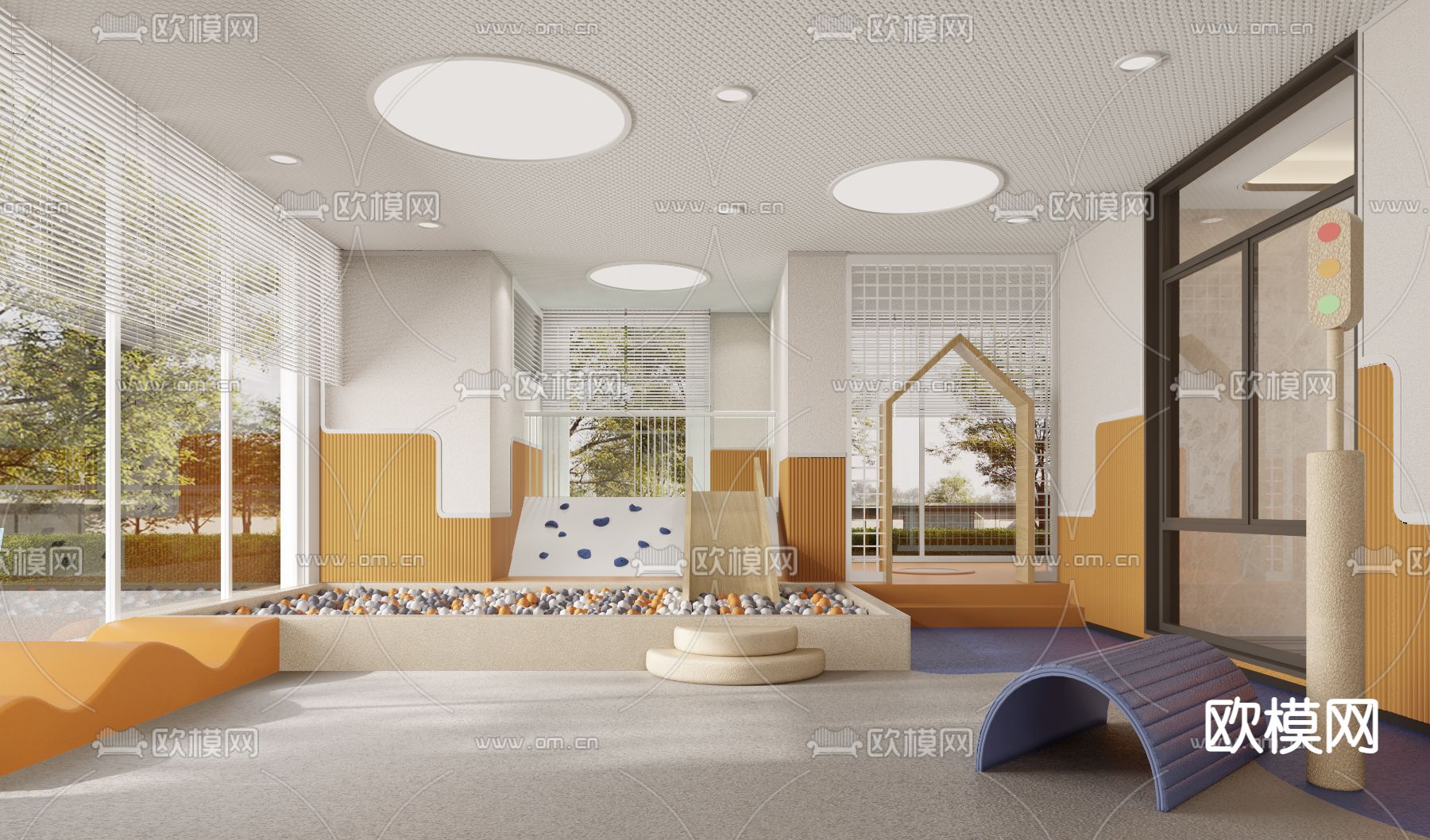 现代幼儿园 儿童活动区3d模型下载
