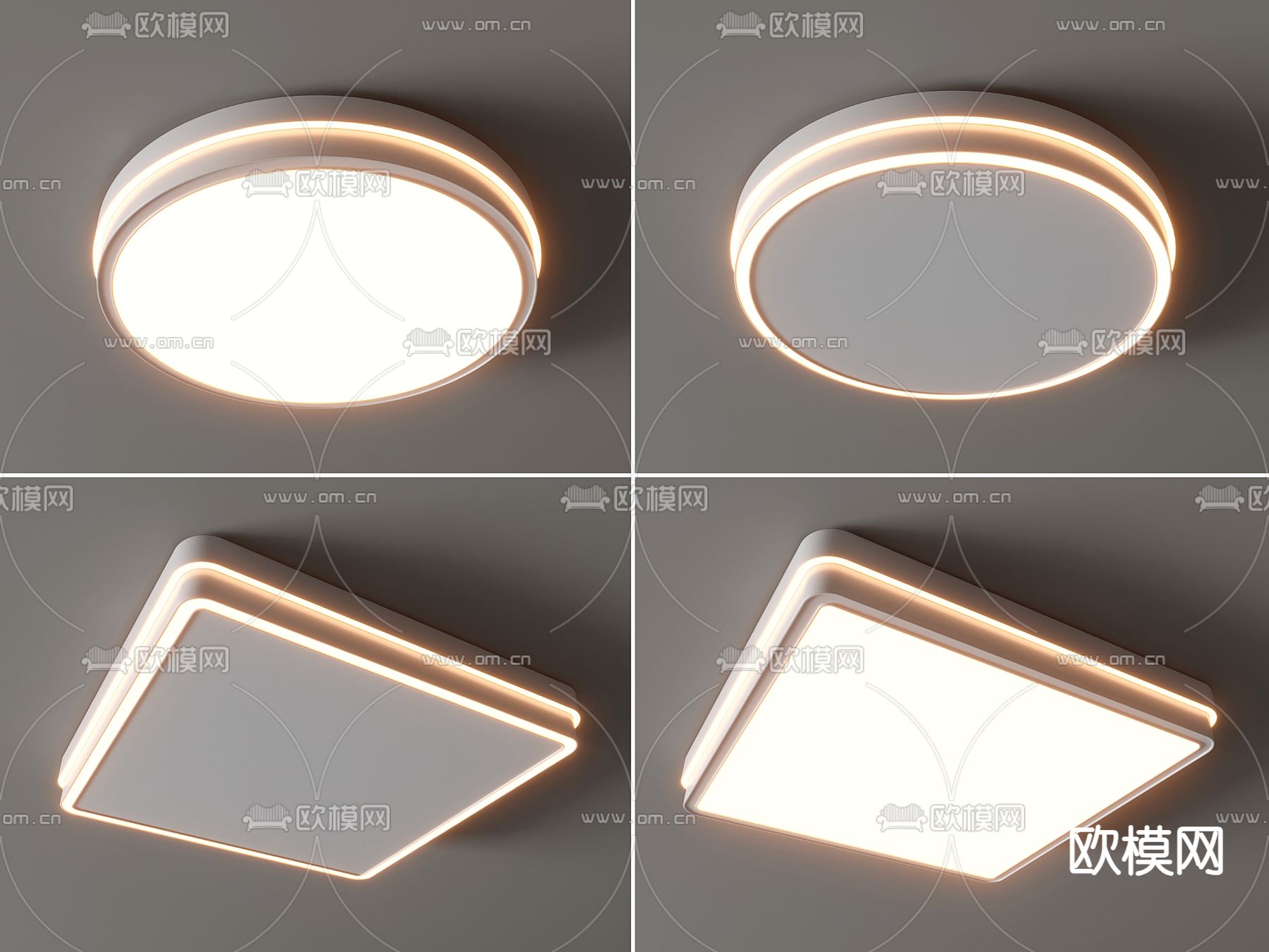 几何吸顶灯 卧室灯 艺术造型灯3d模型下载