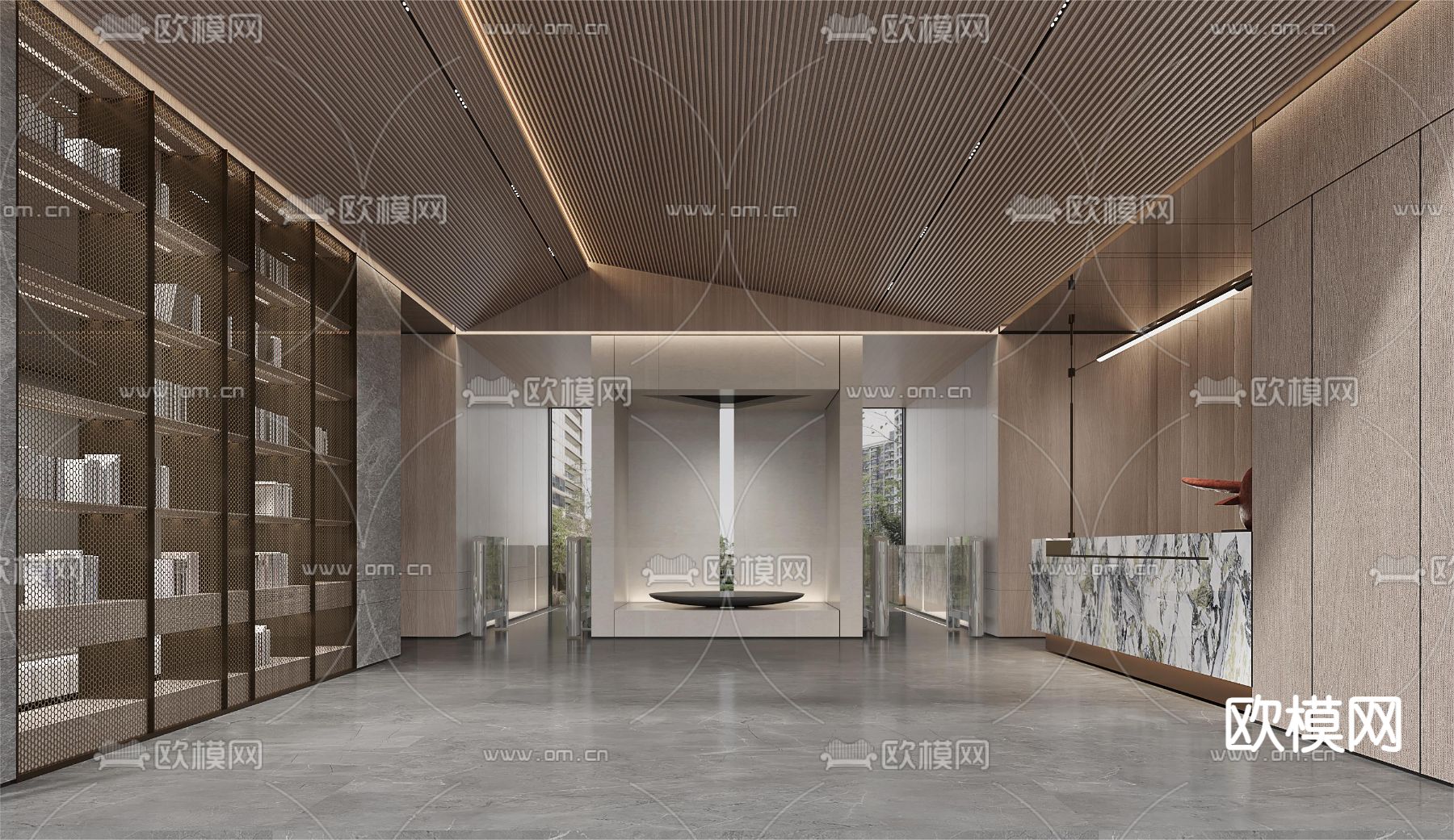 办公室前台 服务台3d模型下载