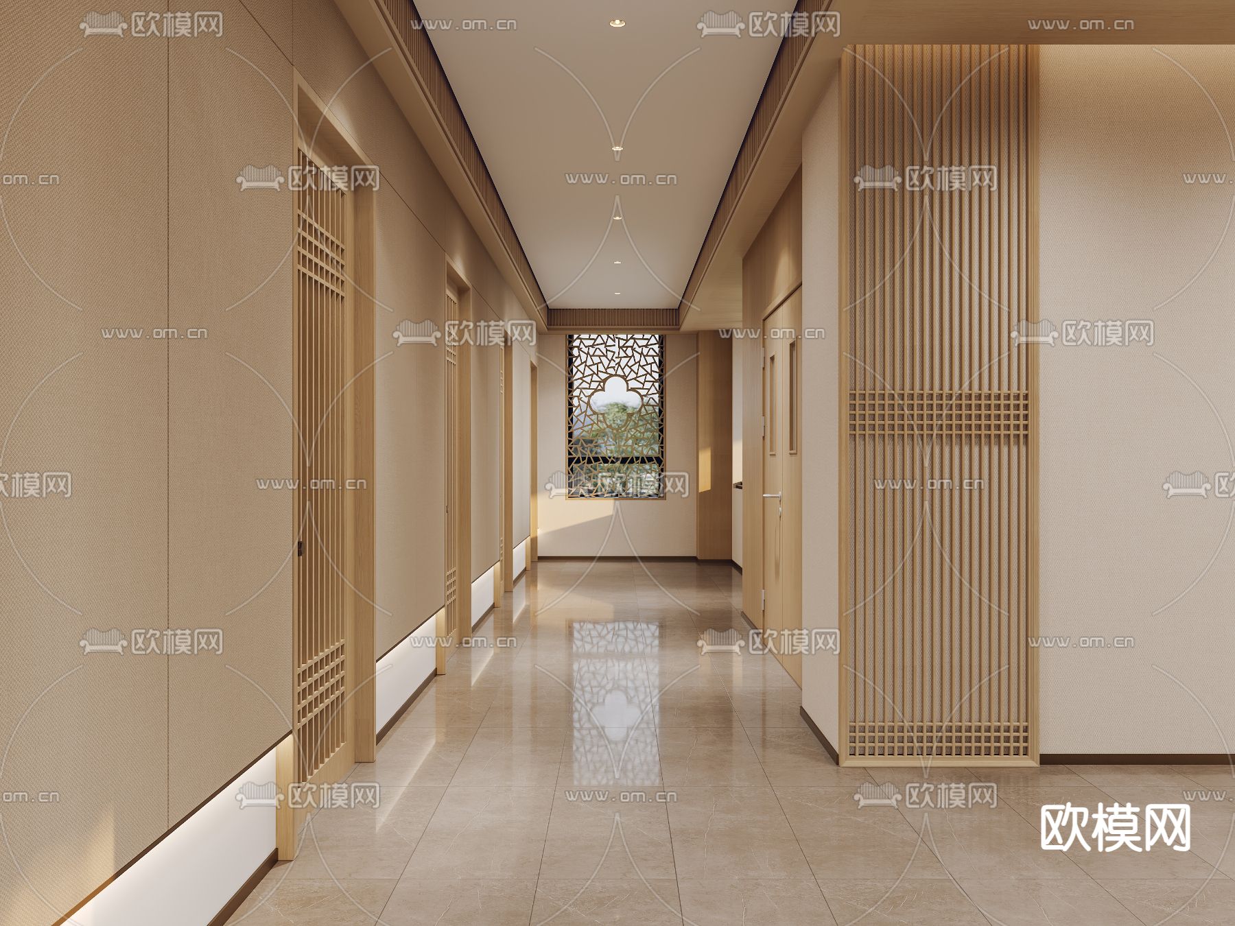中医院 门诊 走廊3d模型下载（渲染图2）