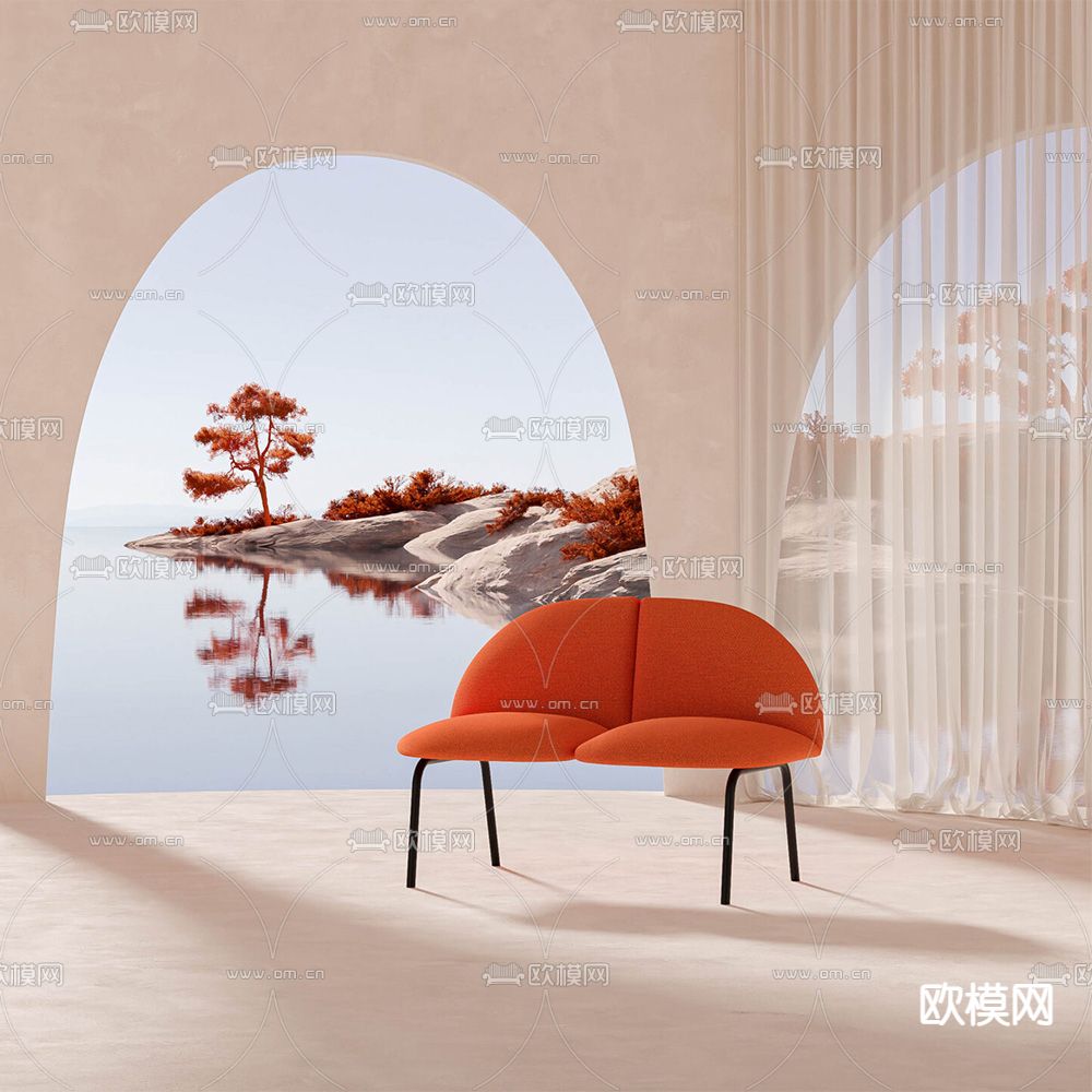 MISSANA 沙发椅 休闲椅3d模型下载（渲染图2）