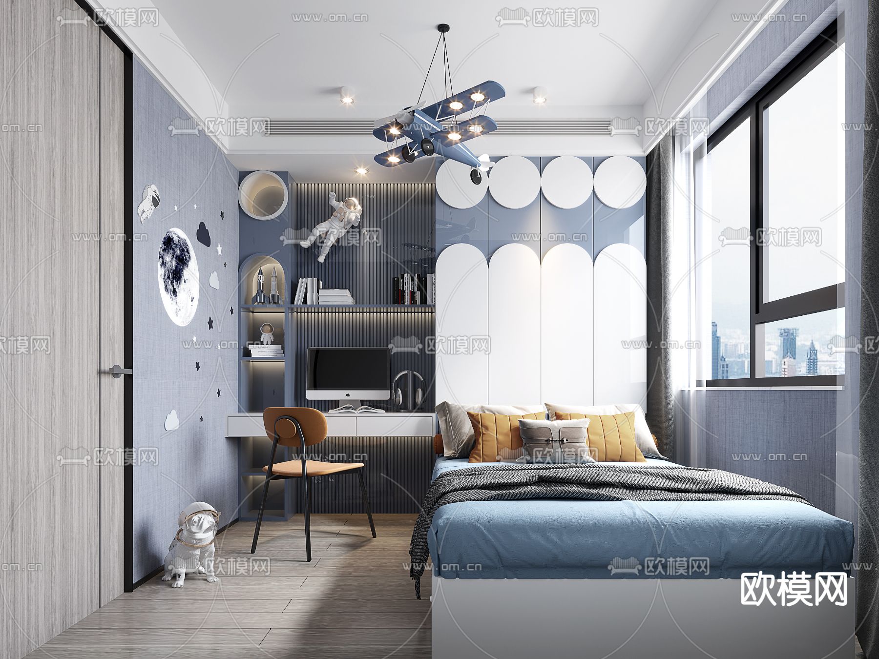 现代儿童房 男孩房 小孩房3d模型下载