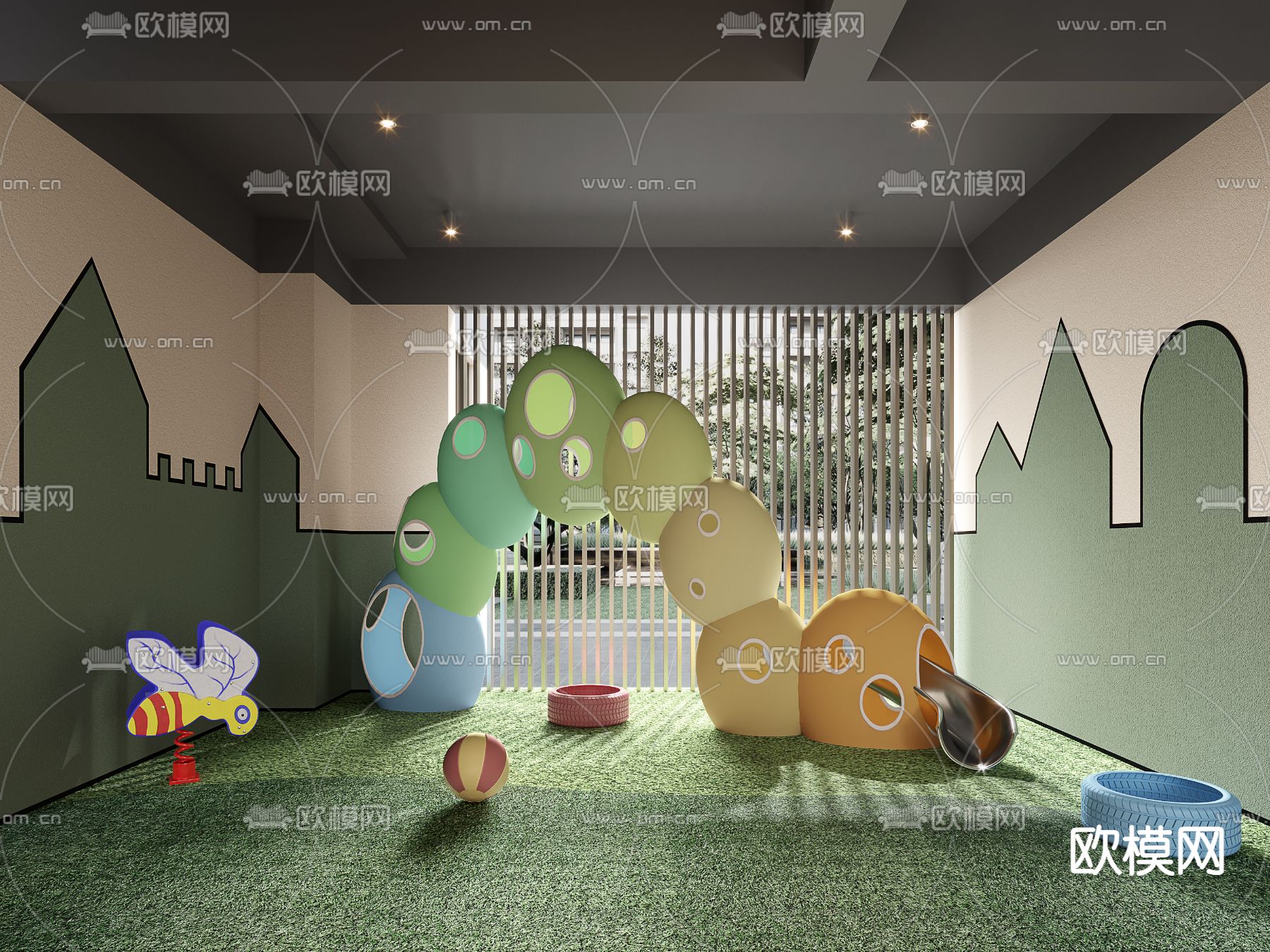 幼儿园 儿童活动区3d模型下载