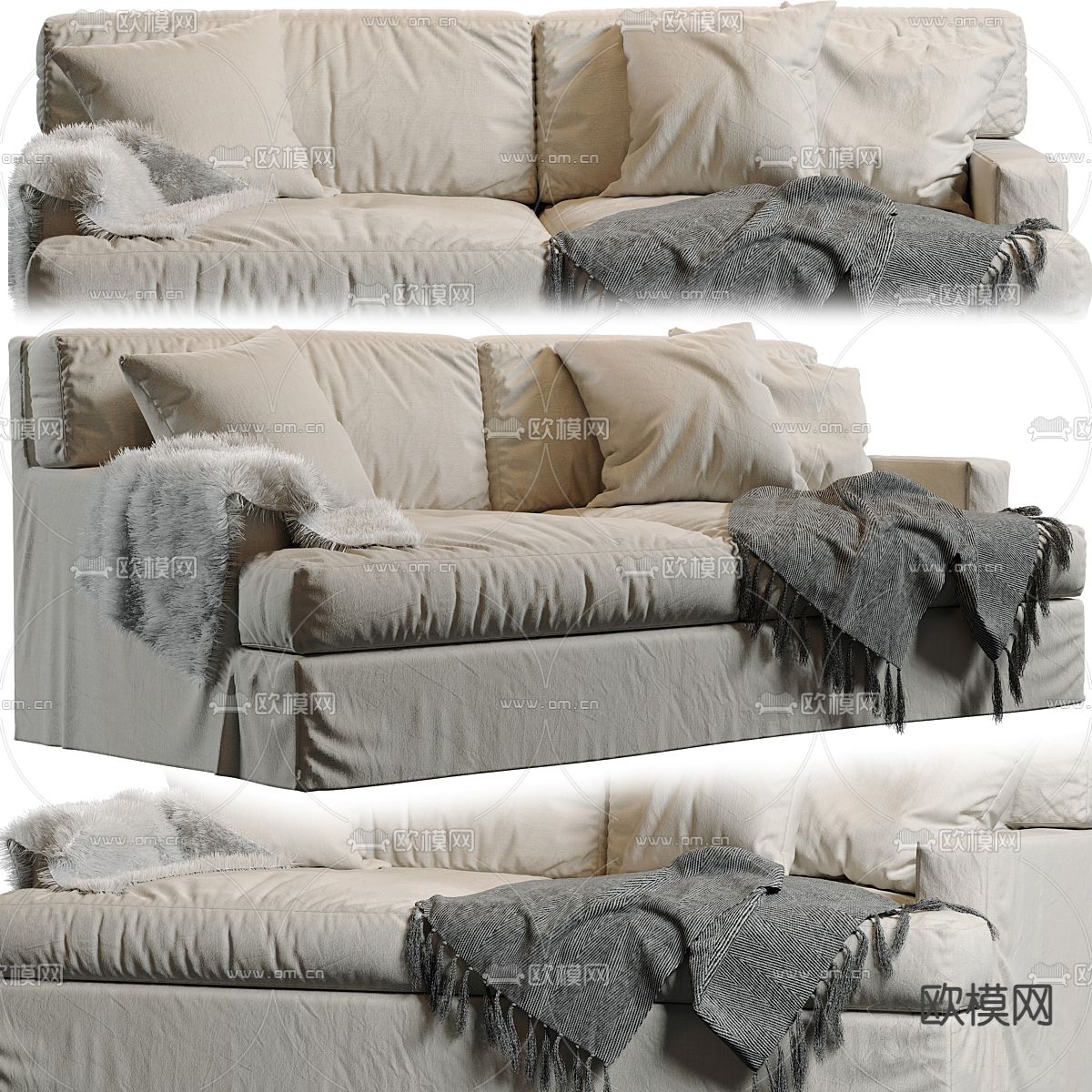 Meridiani 双人沙发3d模型下载（渲染图2）