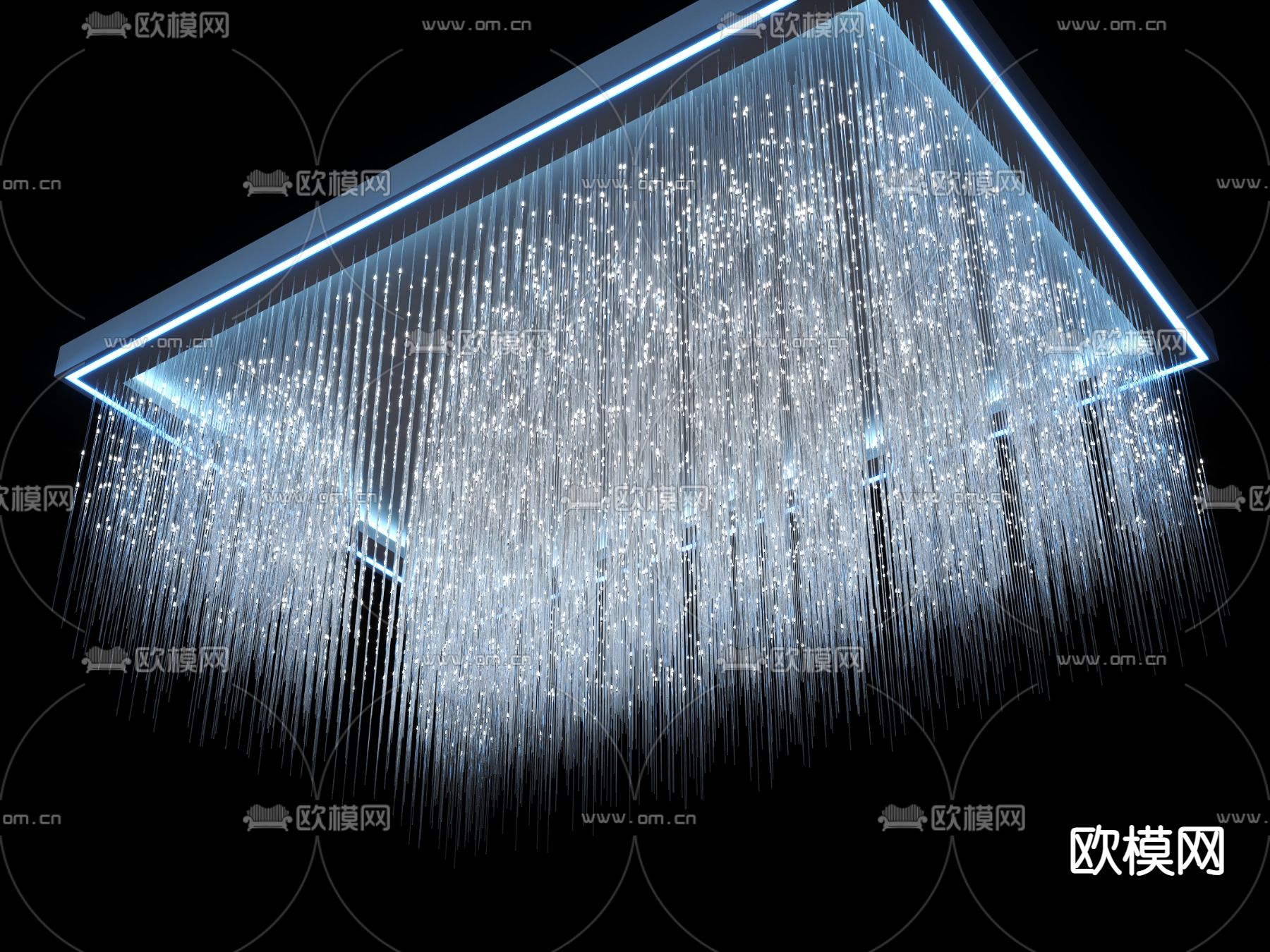 纤维灯 光纤灯 氛围灯 星星灯 线性灯 大堂装饰灯3d模型下载