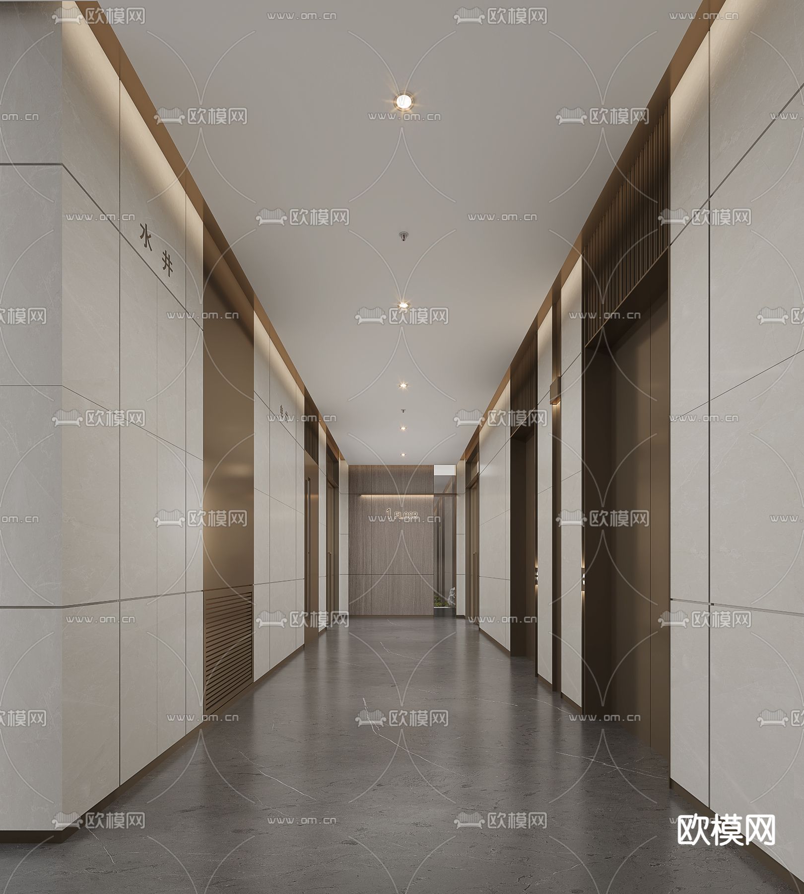 会所电梯间 电梯厅3d模型下载