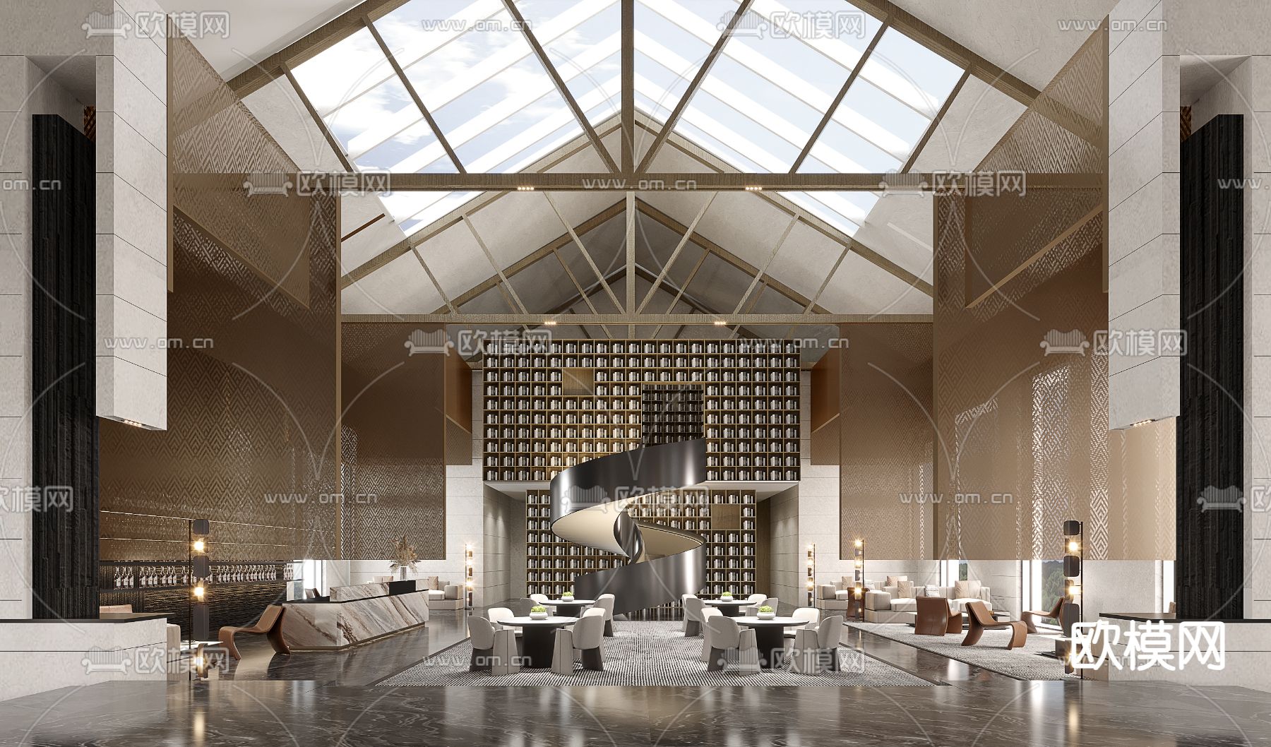 现代售楼处 洽谈区3d模型下载