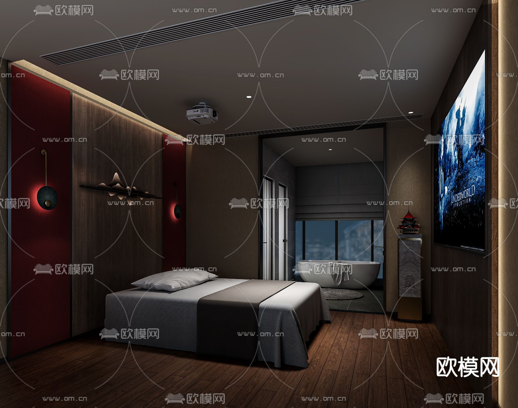 中式洗浴 SPA护理房免费3d模型下载