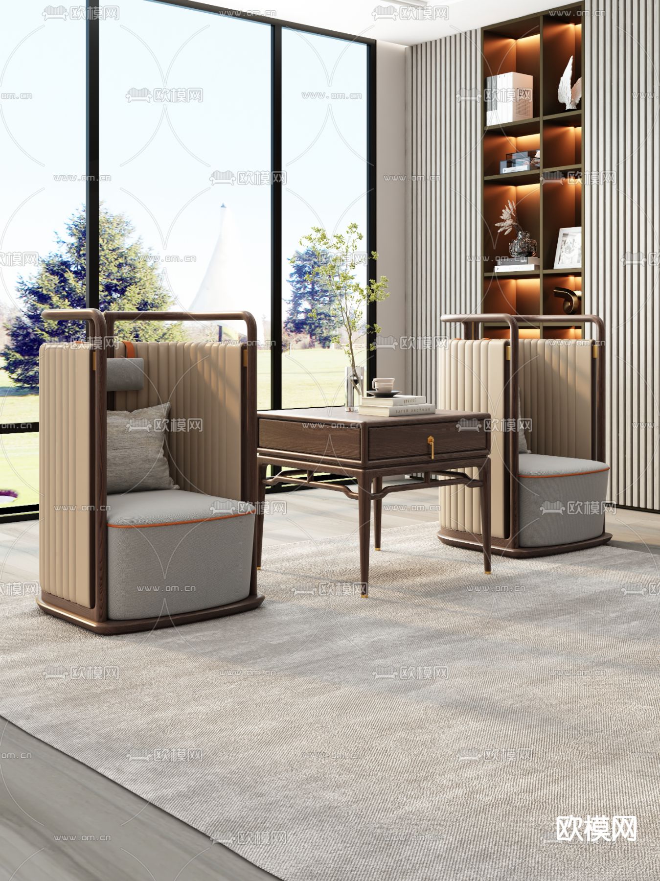 中式沙发椅 休闲沙发3d模型下载