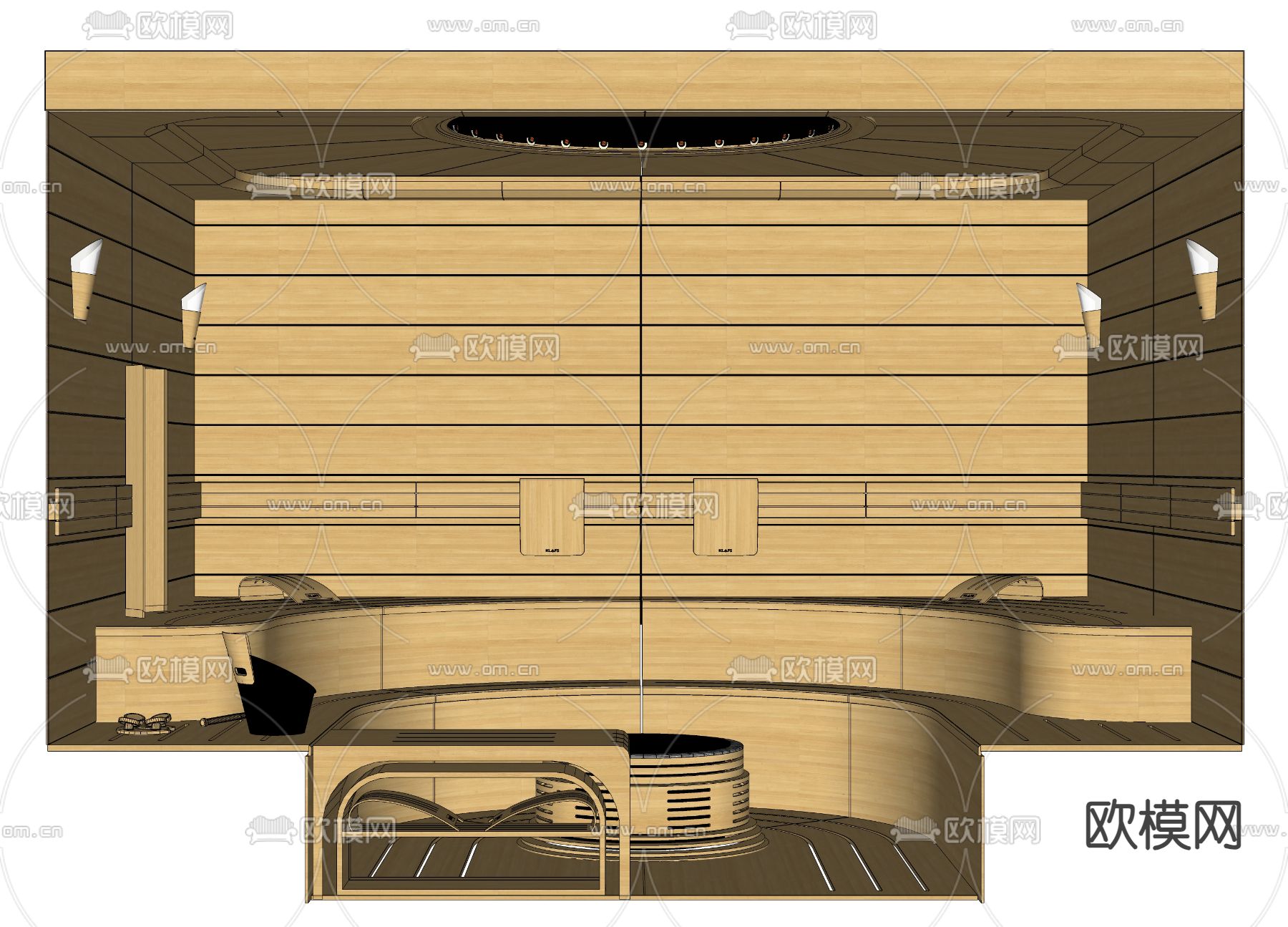 桑拿房 汗蒸房 SPA汗蒸su模型下载（渲染图1）
