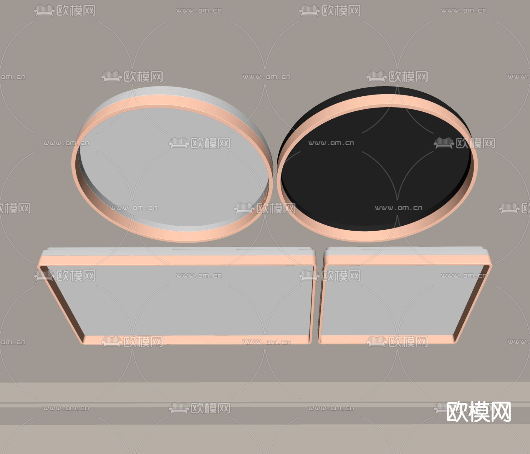 现代吸顶灯su模型下载（渲染图1）