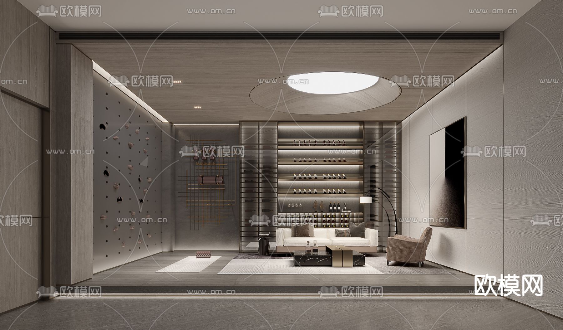 别墅休闲区3d模型下载