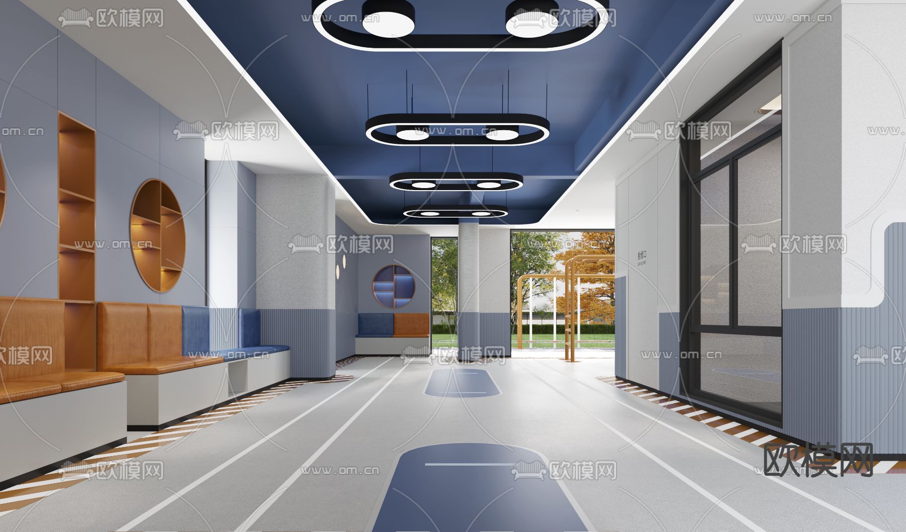 公共大堂 儿童活动区3d模型下载