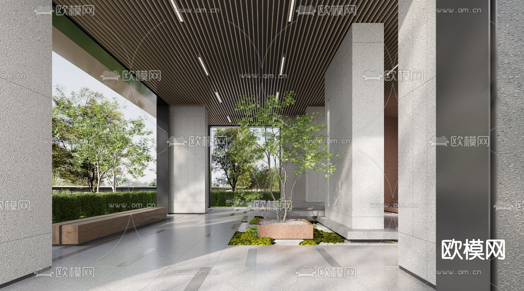 休闲区 公共活动空间3d模型下载