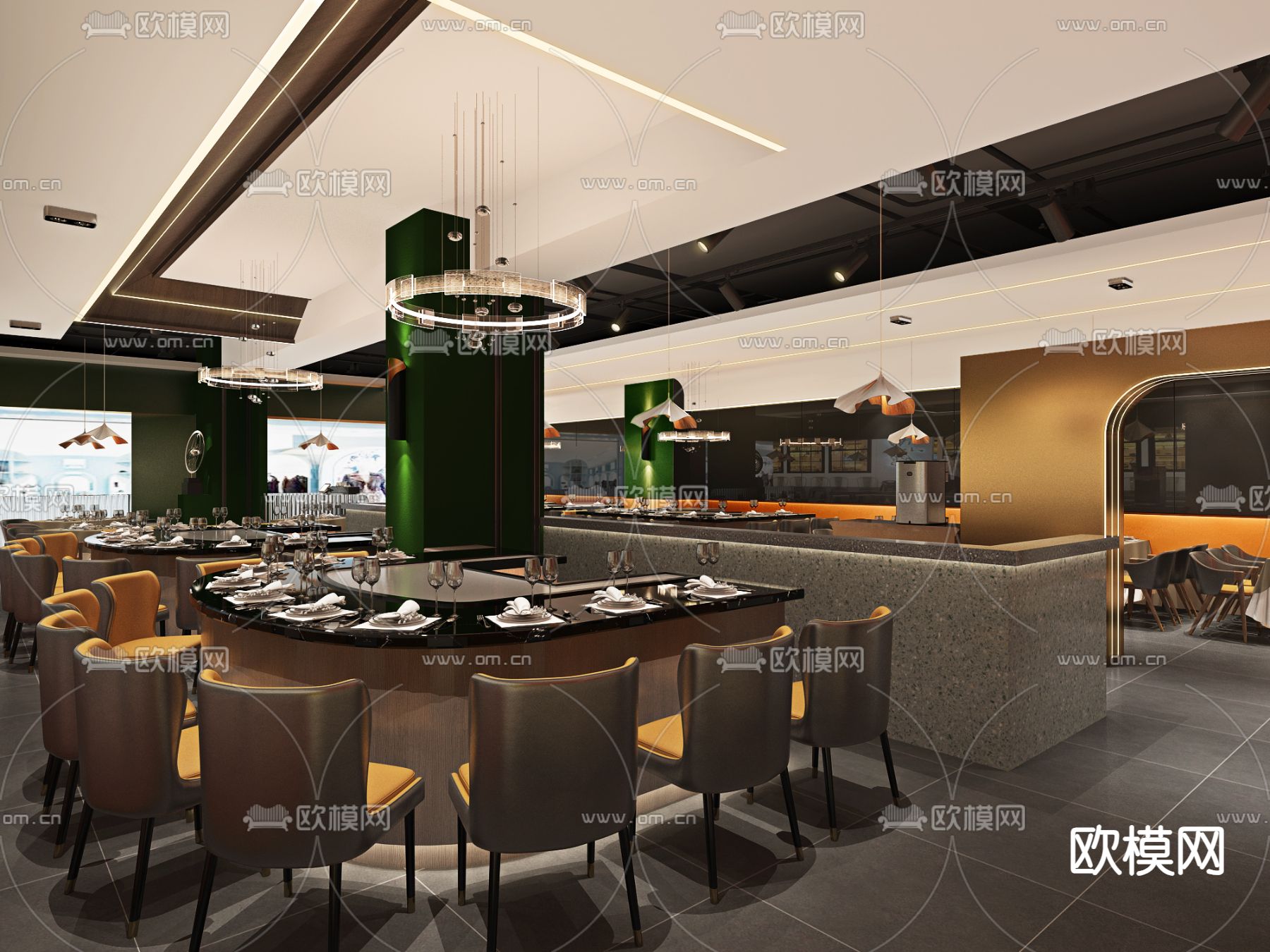 铁板烧 烧烤店3d模型下载（渲染图4）