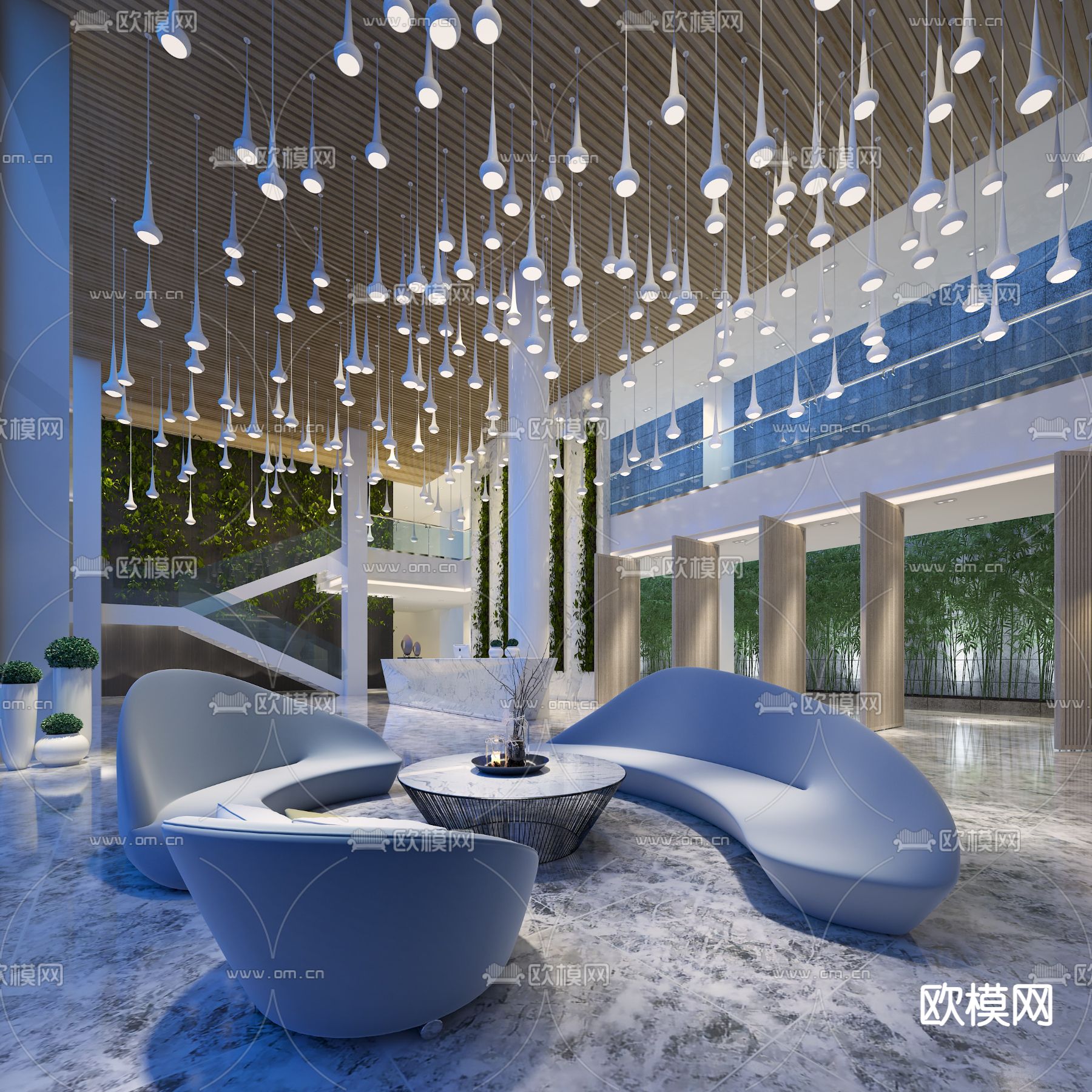 商务大堂 会客大厅3d模型下载