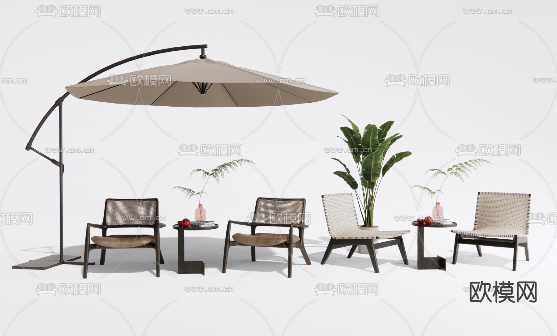 现代户外椅 休闲椅su模型下载（渲染图2）