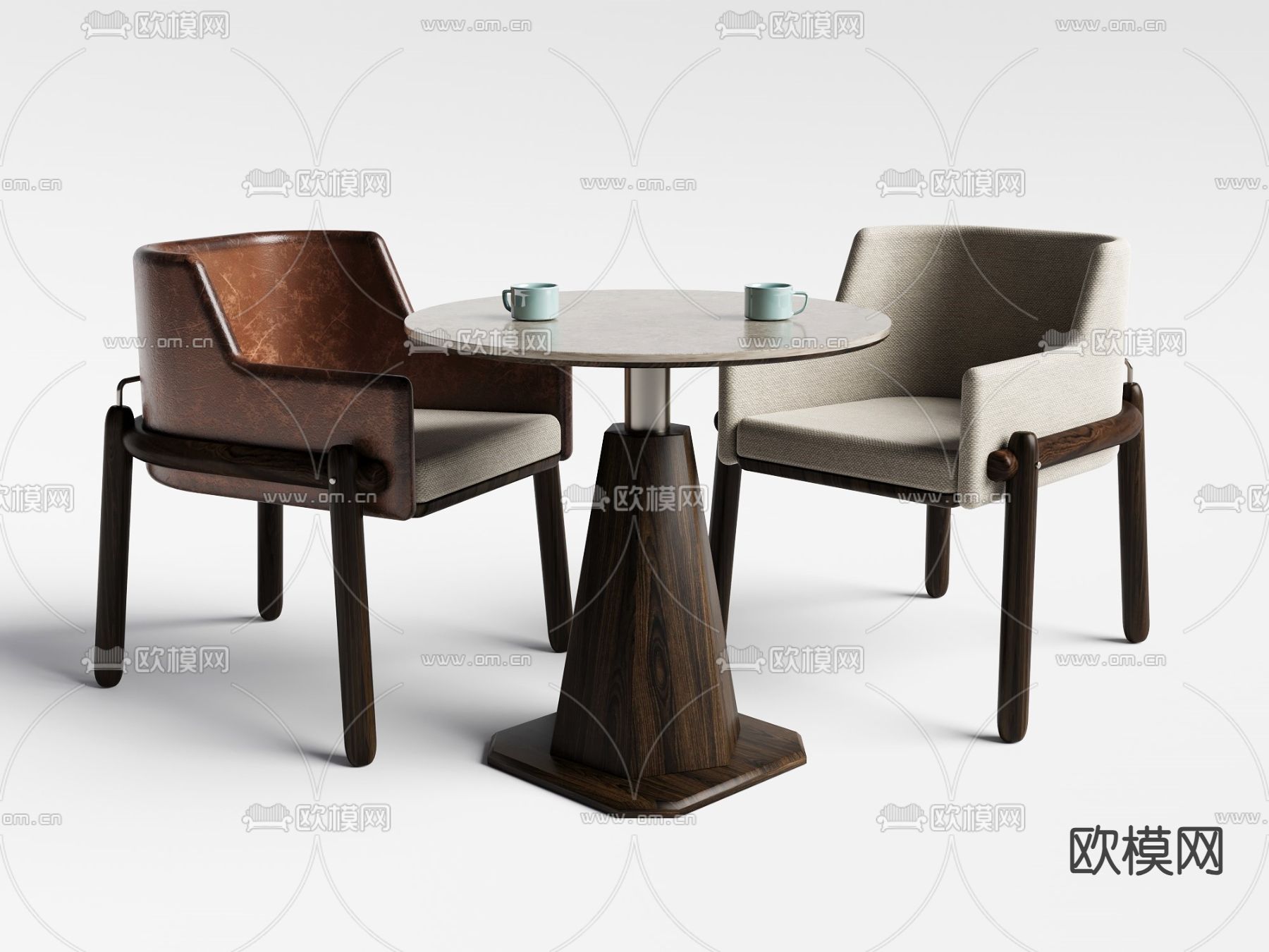 休闲桌椅 洽谈桌椅3d模型下载