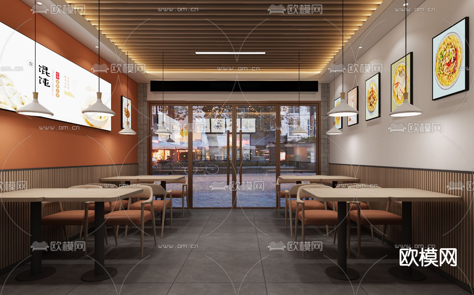 现代快餐店3d模型下载（渲染图1）