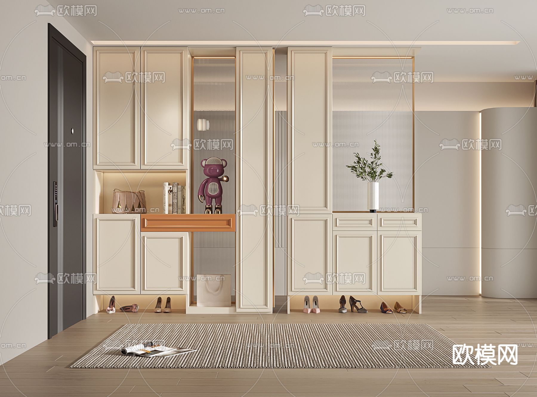玄关鞋柜 隔断3d模型下载
