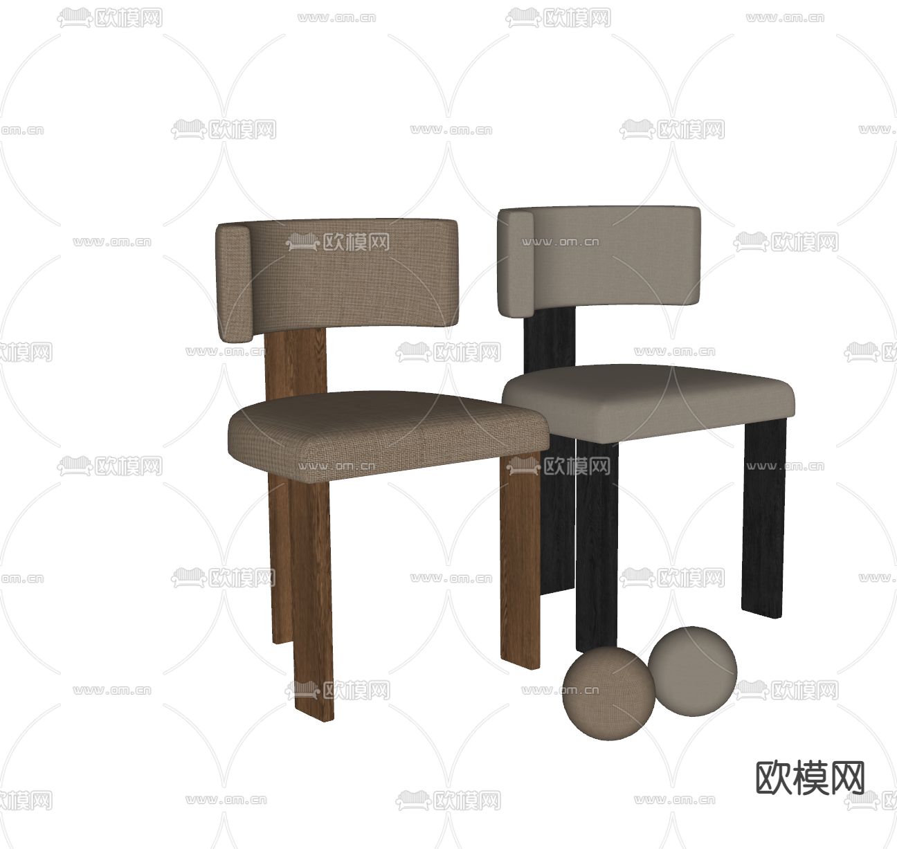 cassina 餐椅 单椅 椅子su模型下载（渲染图1）