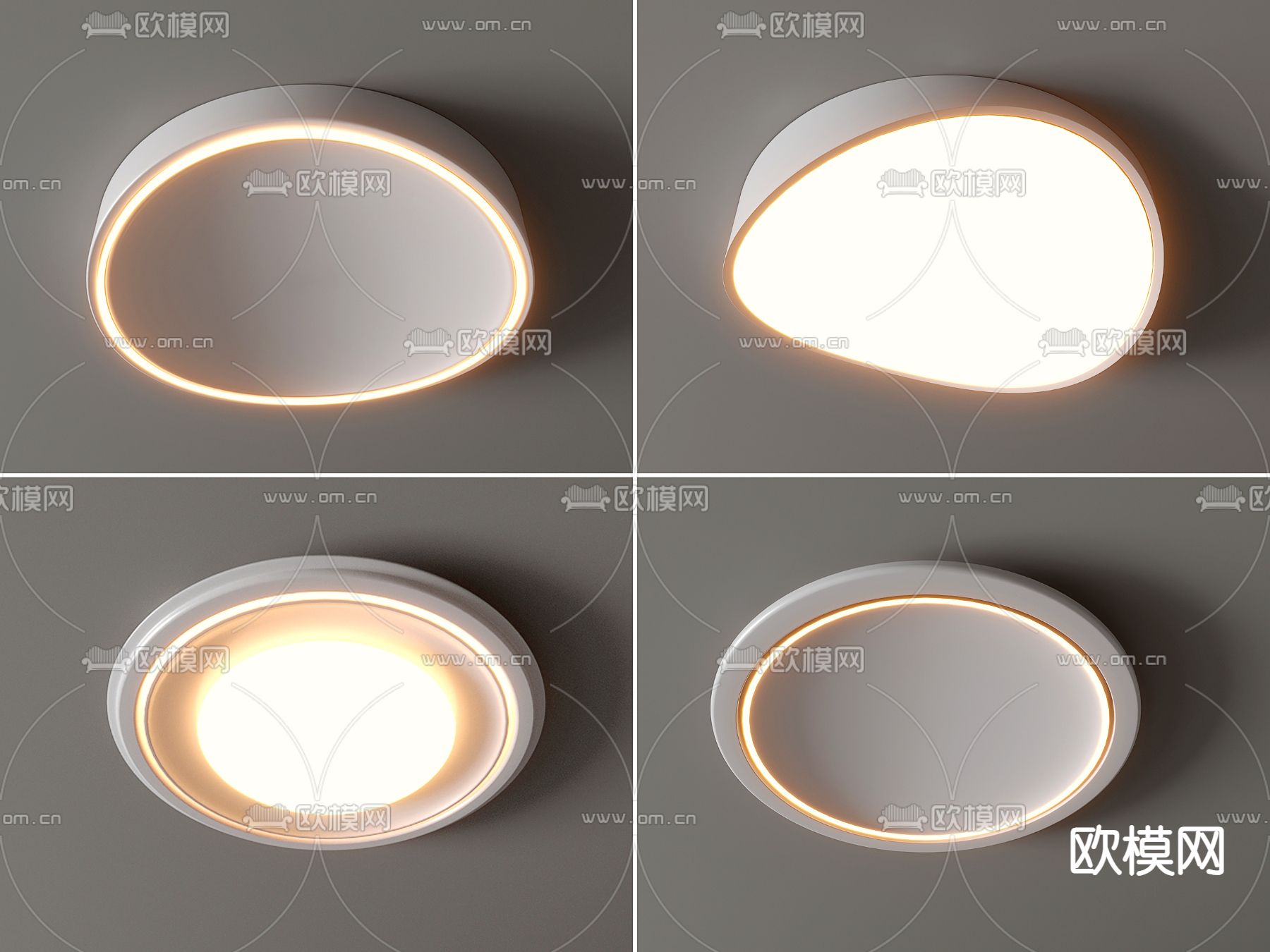 圆形吸顶灯 卧室灯3d模型下载