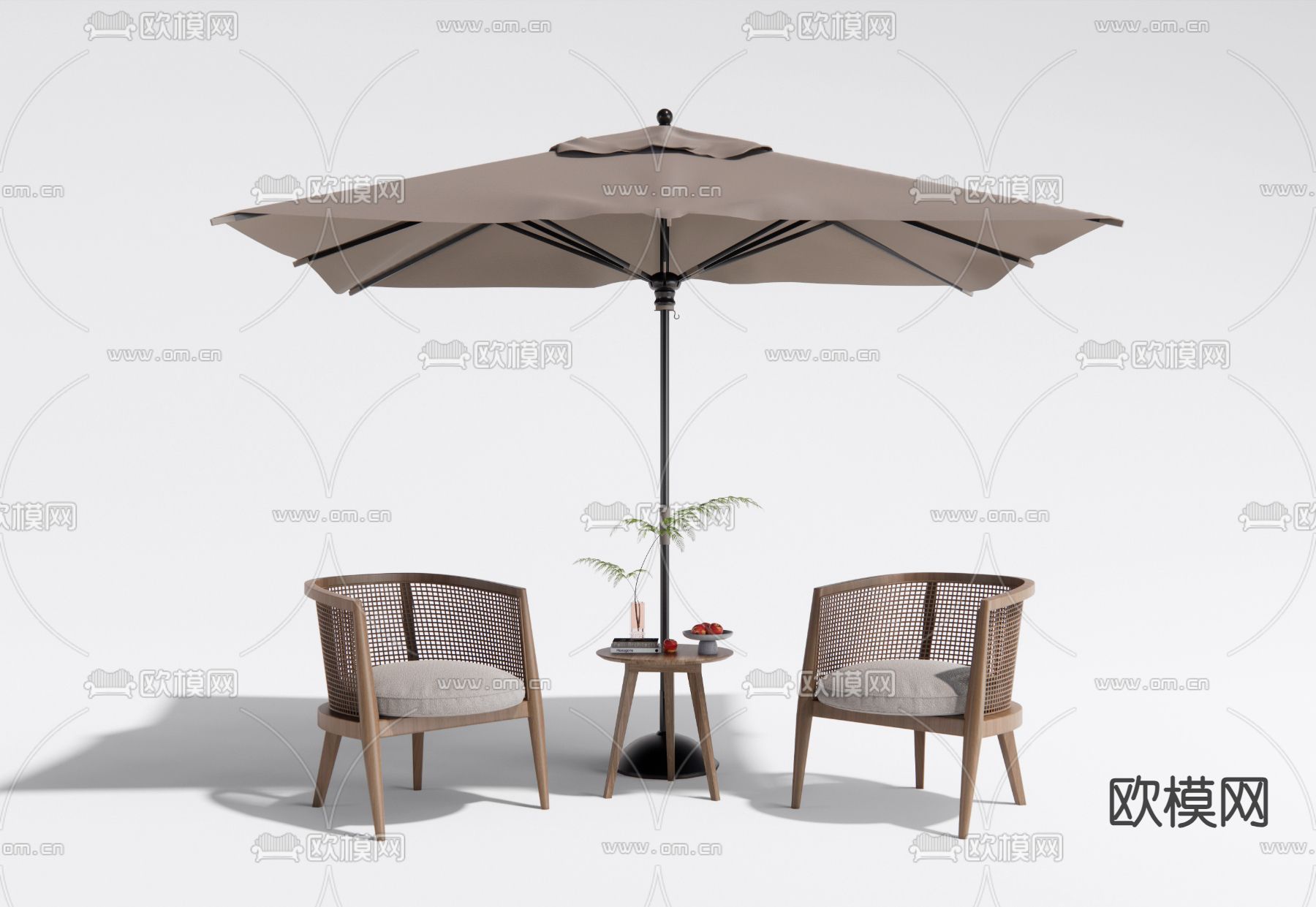 侘寂风户外椅 休闲椅su模型下载（渲染图2）