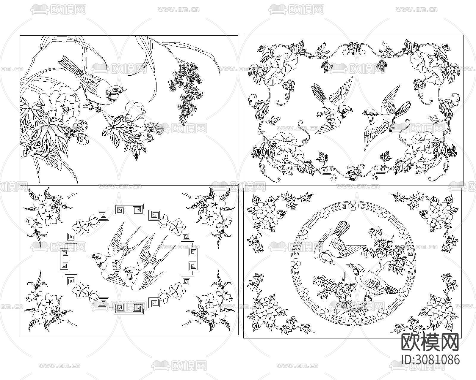 中式雕花CAD图库下载（渲染图8）