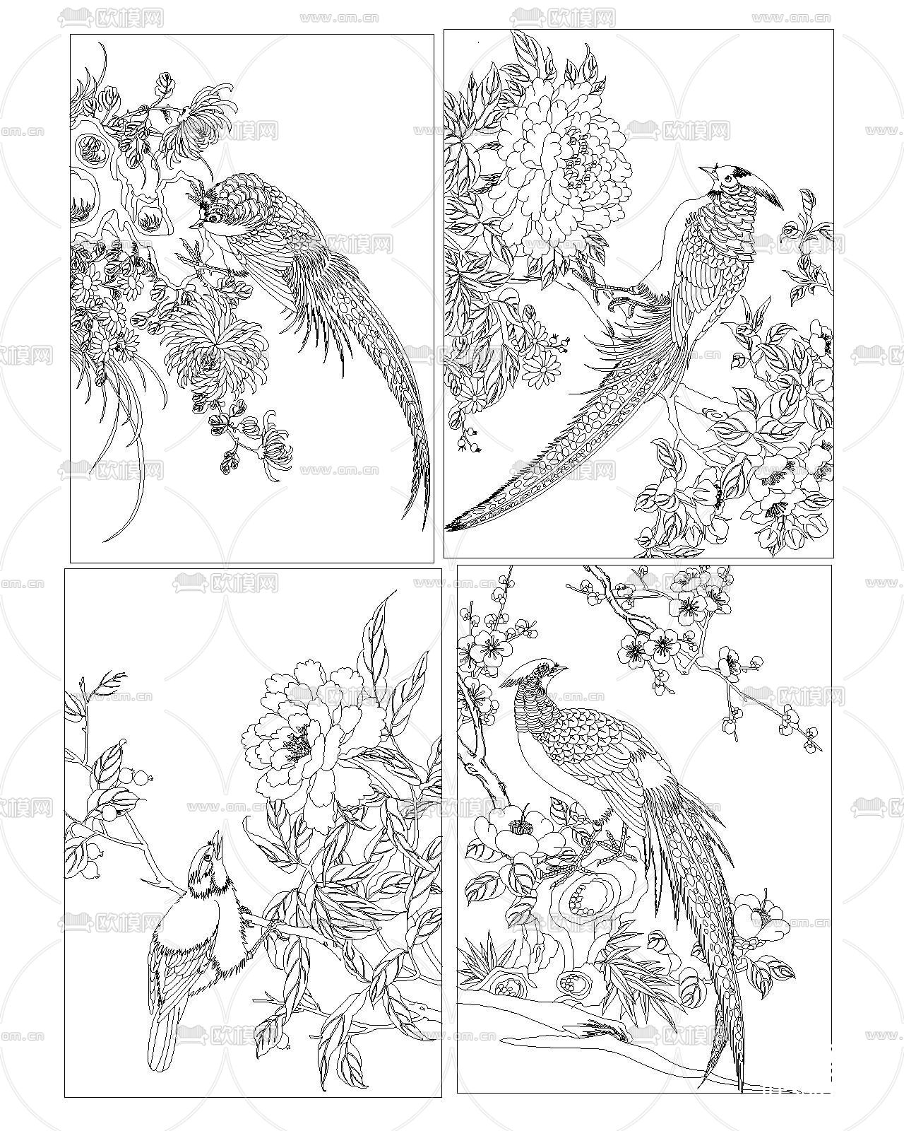 中式雕花CAD图库下载（渲染图10）