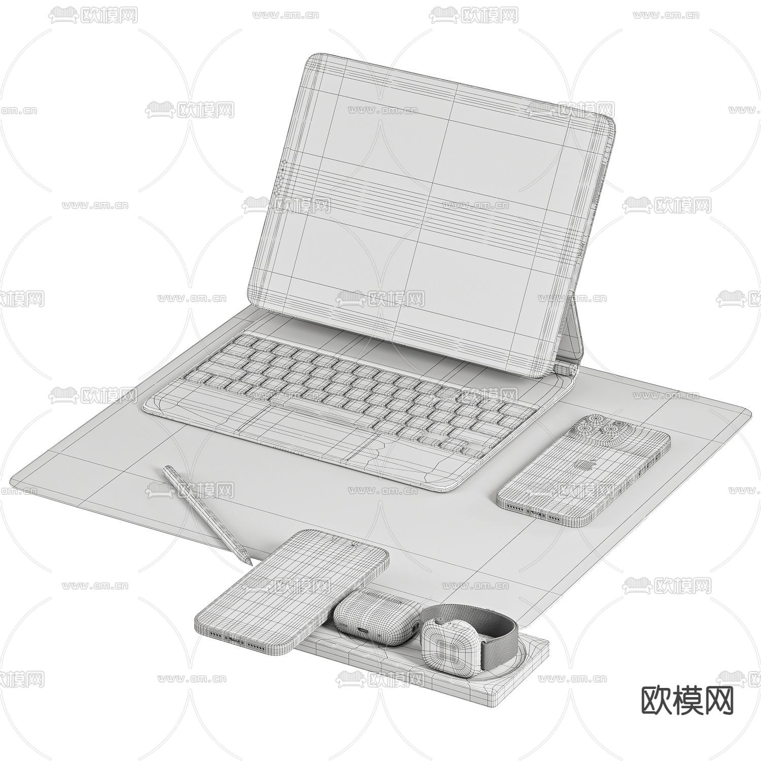 Apple 苹果电脑 平板3d模型下载（渲染图4）