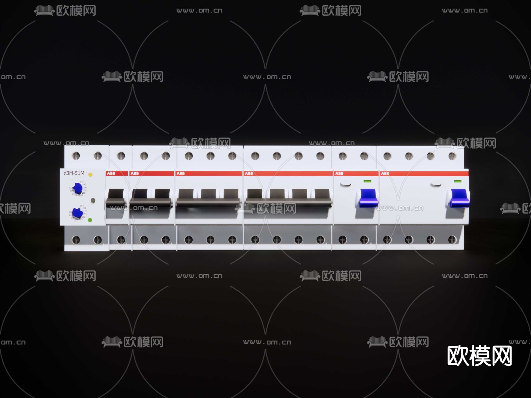空气开关 漏保 接触器su模型下载（渲染图3）