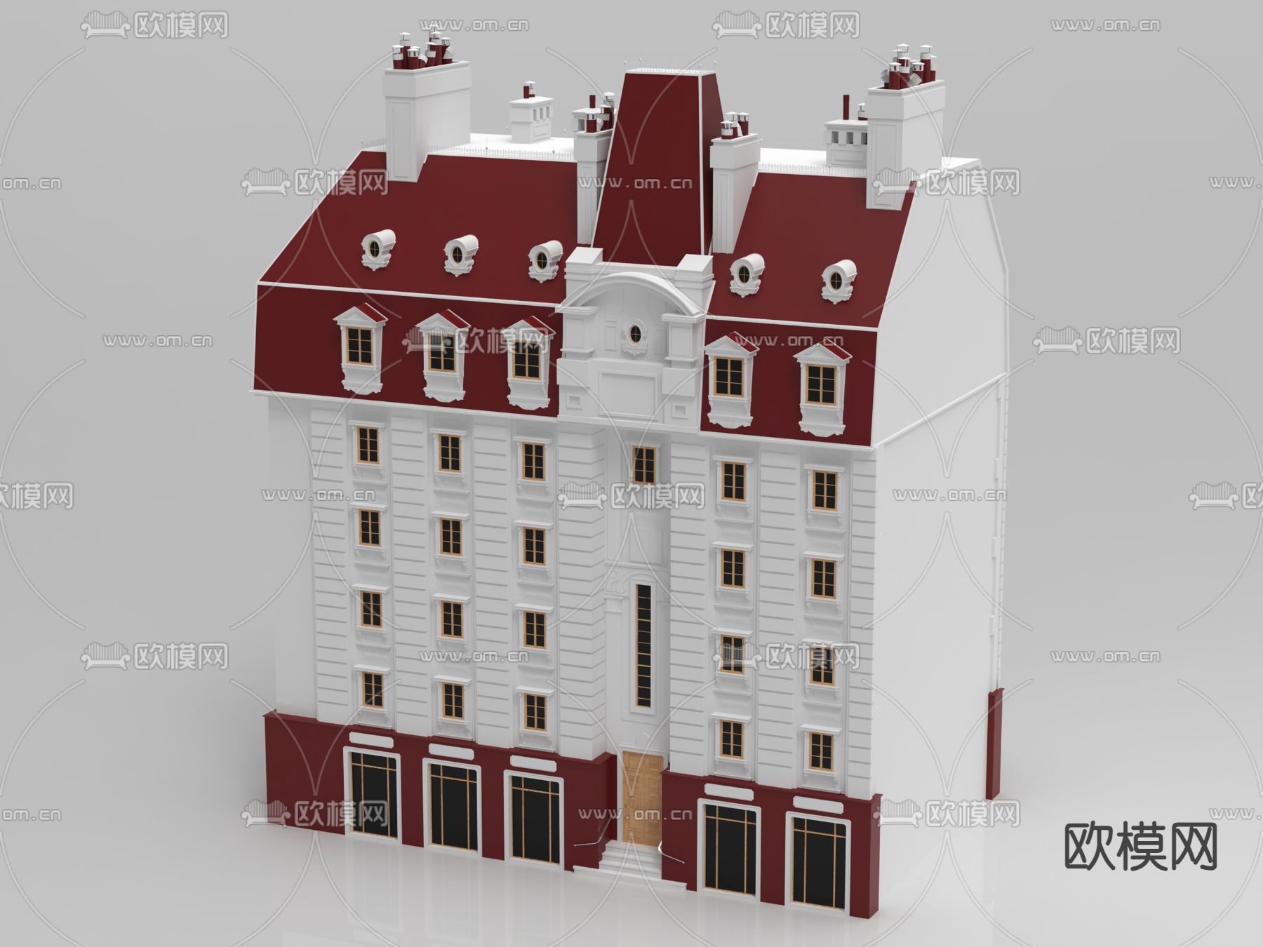 酒店别墅 城堡构件3d模型下载（渲染图2）