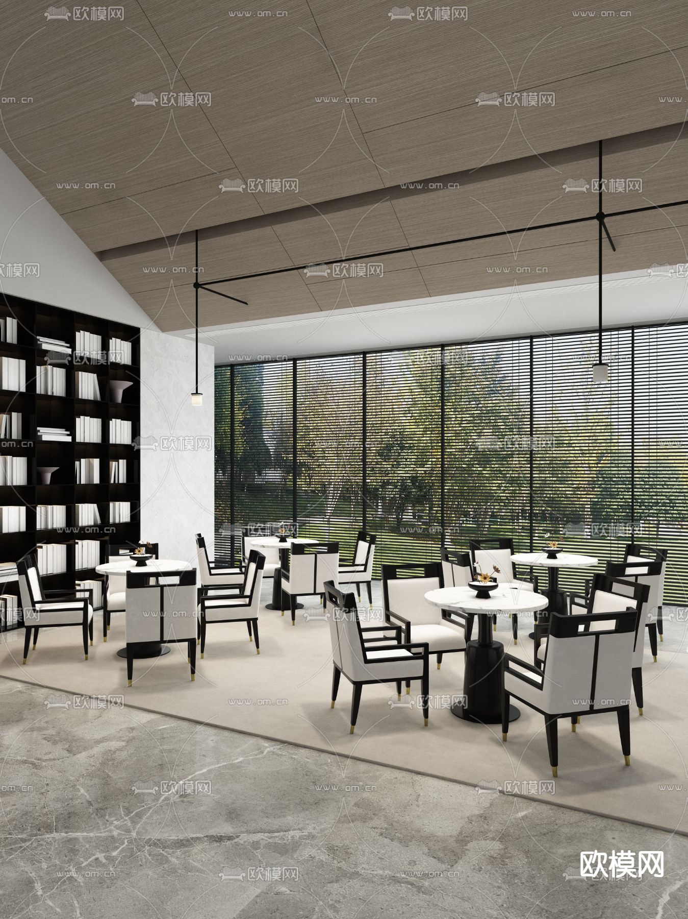 酒店大堂吧 餐厅3d模型下载