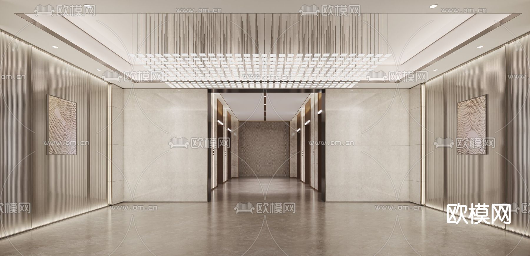 小区入户大堂3d模型下载