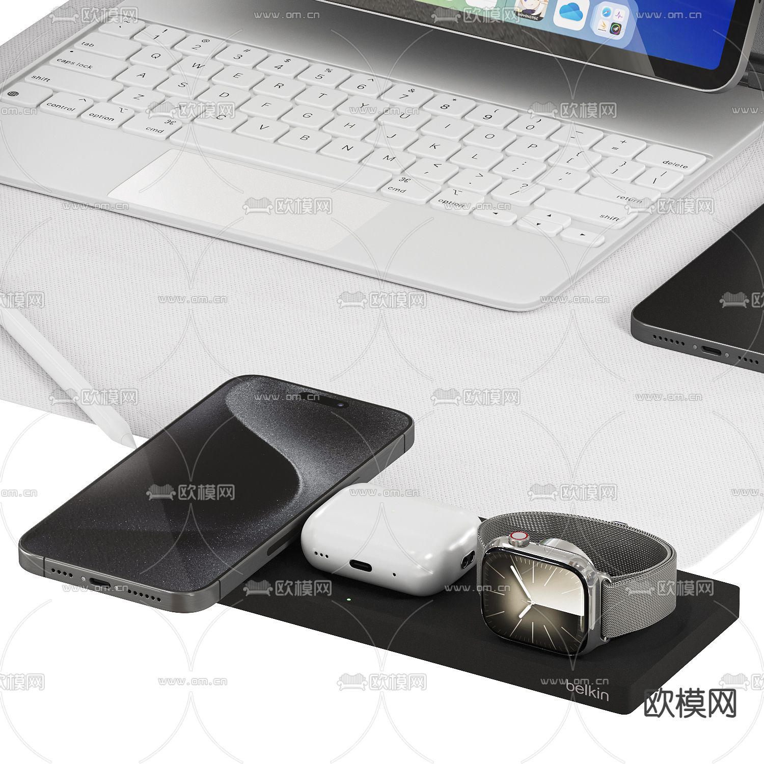 Apple 苹果电脑 平板3d模型下载（渲染图2）