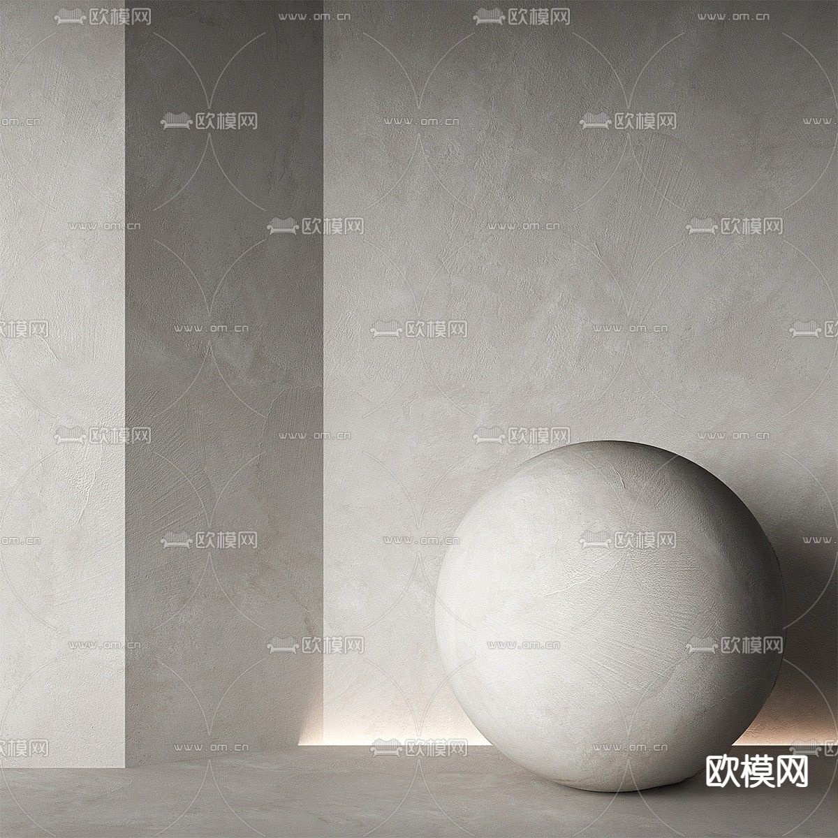 米白色墙漆 肌理漆 艺术漆 石膏材料3d模型下载（渲染图2）