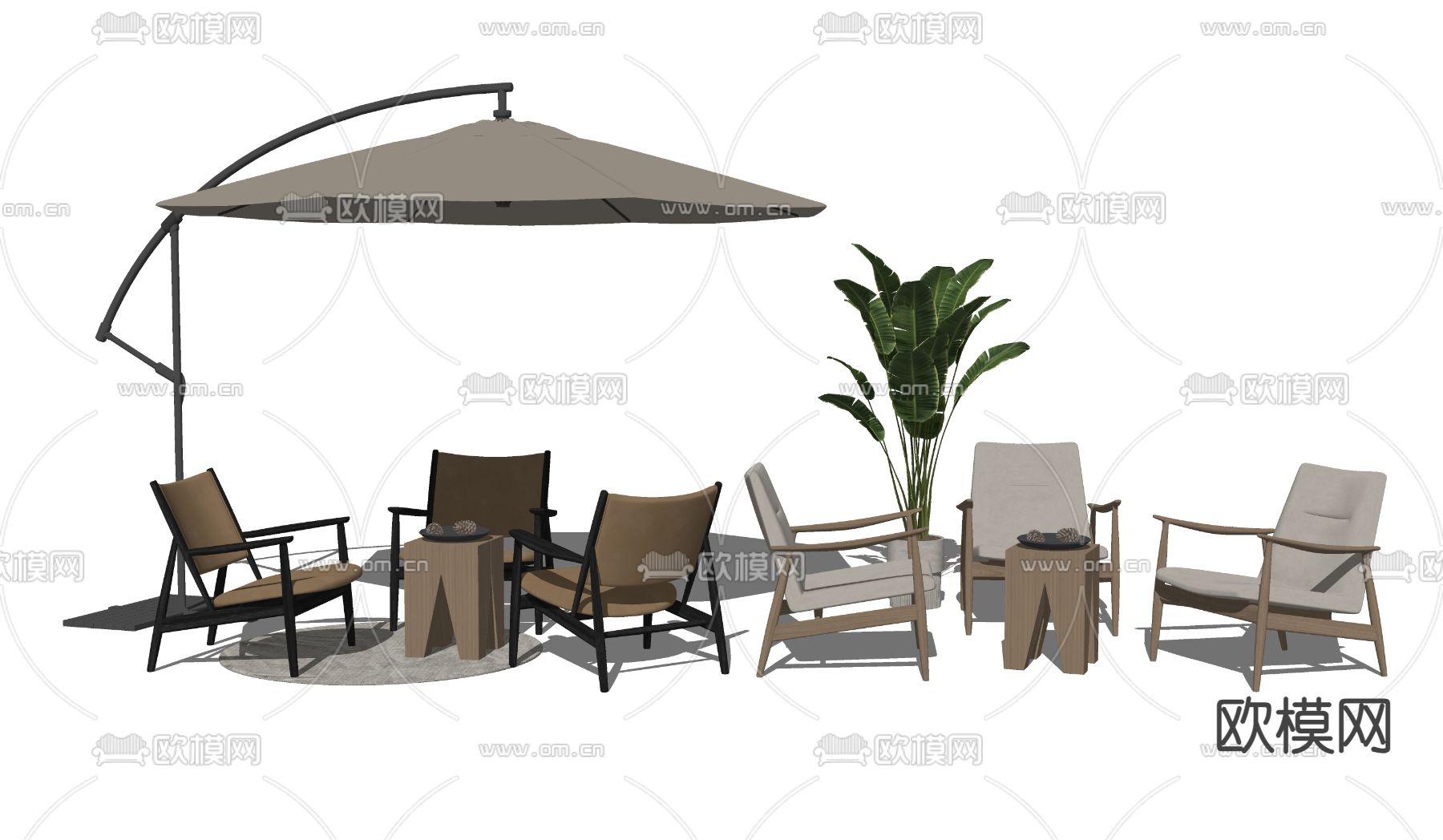 现代户外椅 休闲椅su模型下载（渲染图1）