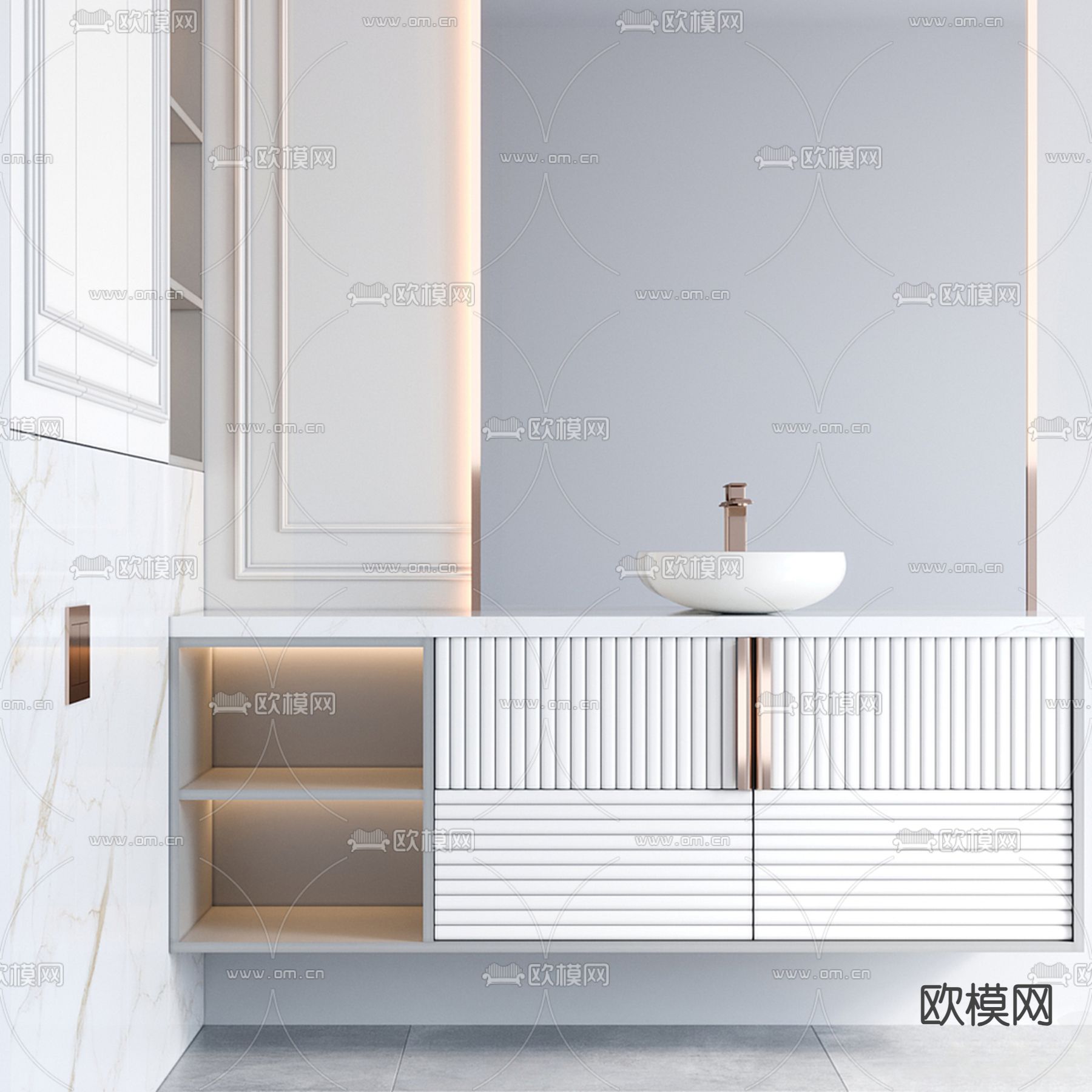 浴室柜 洗手台3d模型下载