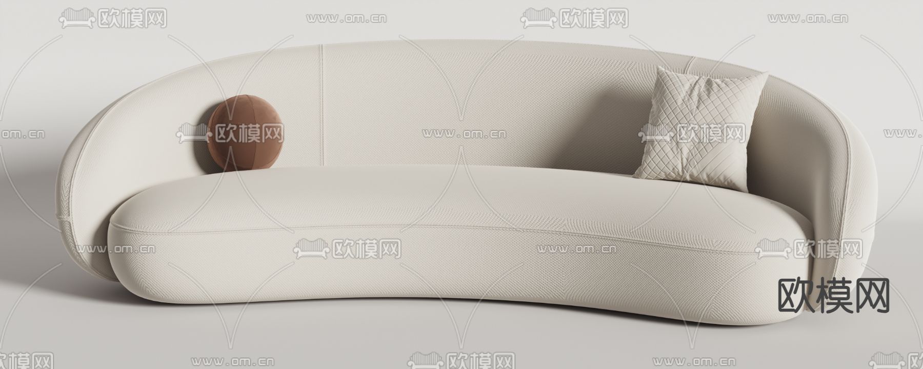 BAXTER 多人沙发 弧形沙发su模型下载（渲染图3）