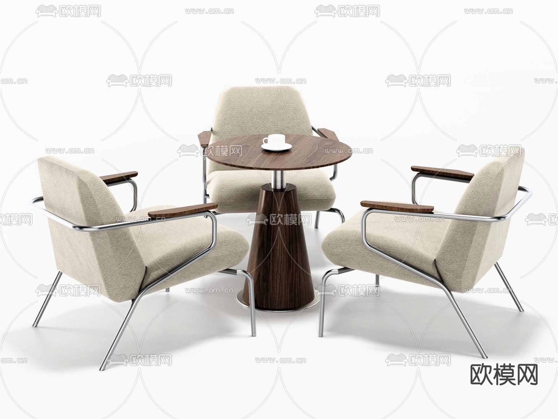 休闲桌椅 洽谈桌椅3d模型下载