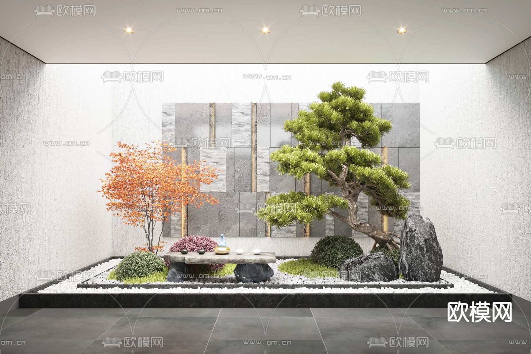 室内造景 植物堆 微地形3d模型下载