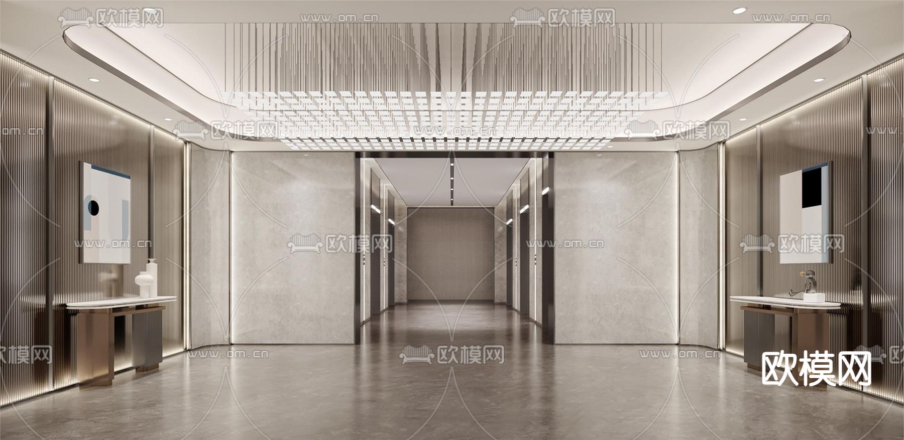 小区入户大堂3d模型下载