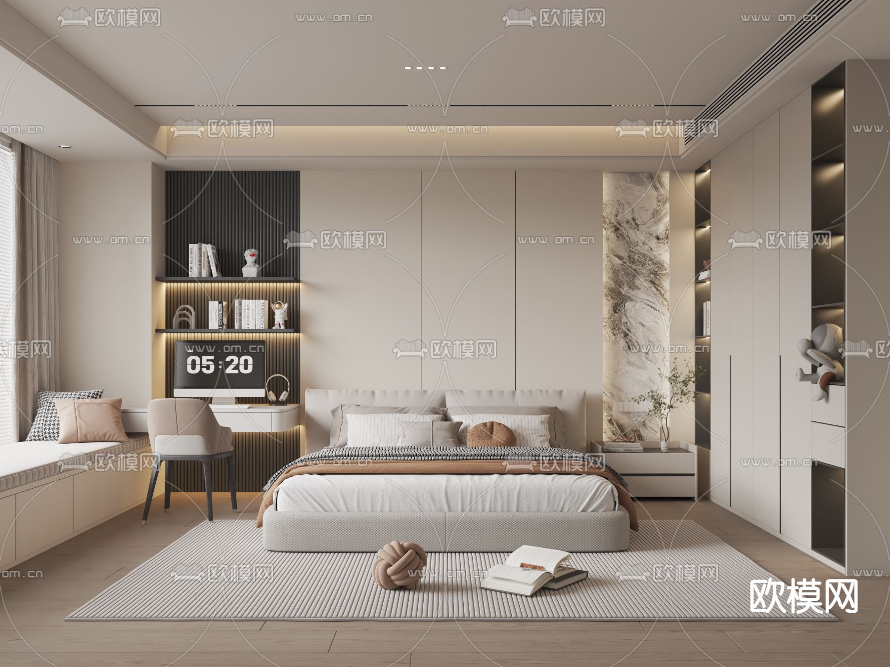 现代卧室 主卧 主人房3d模型下载