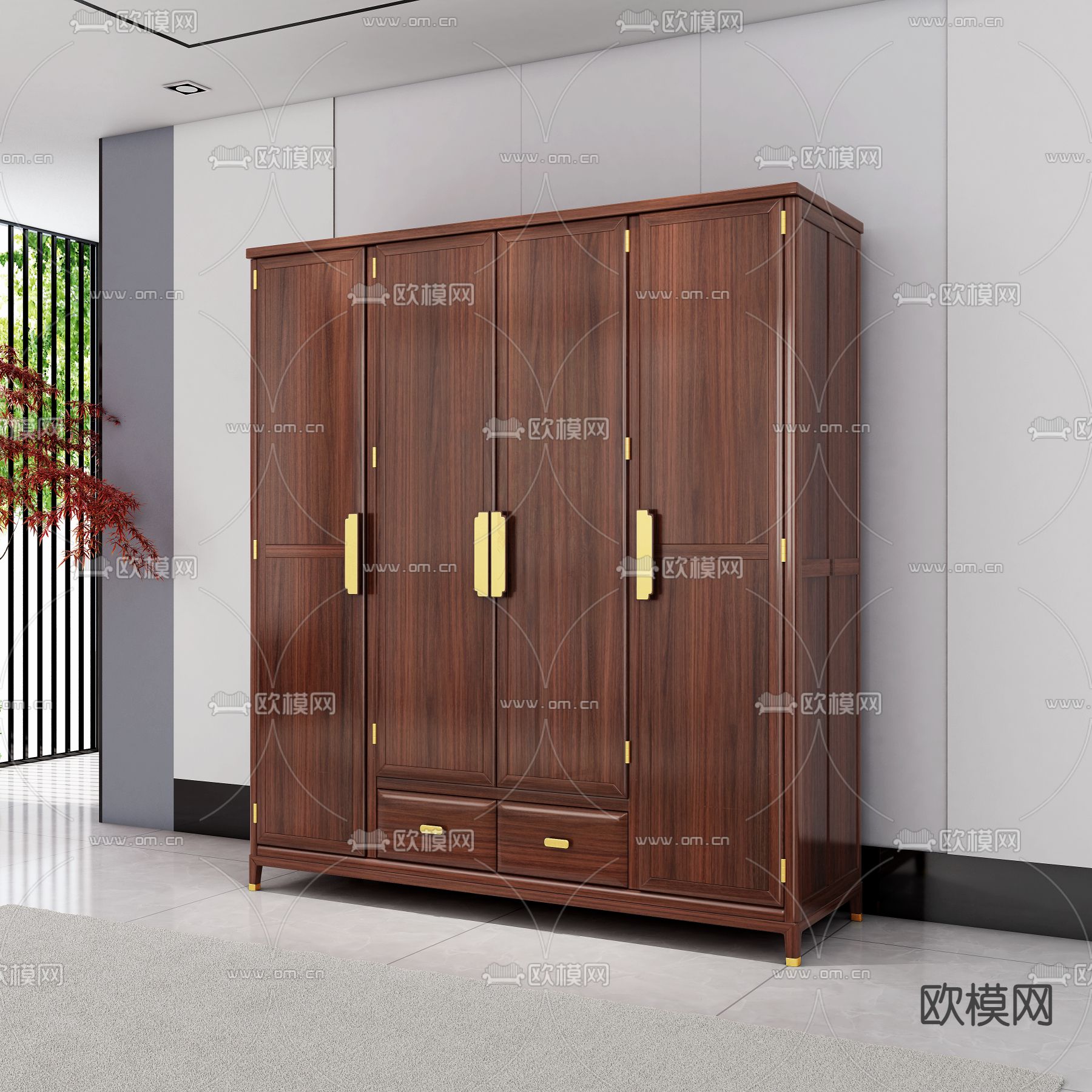 中式衣柜 衣橱3d模型下载