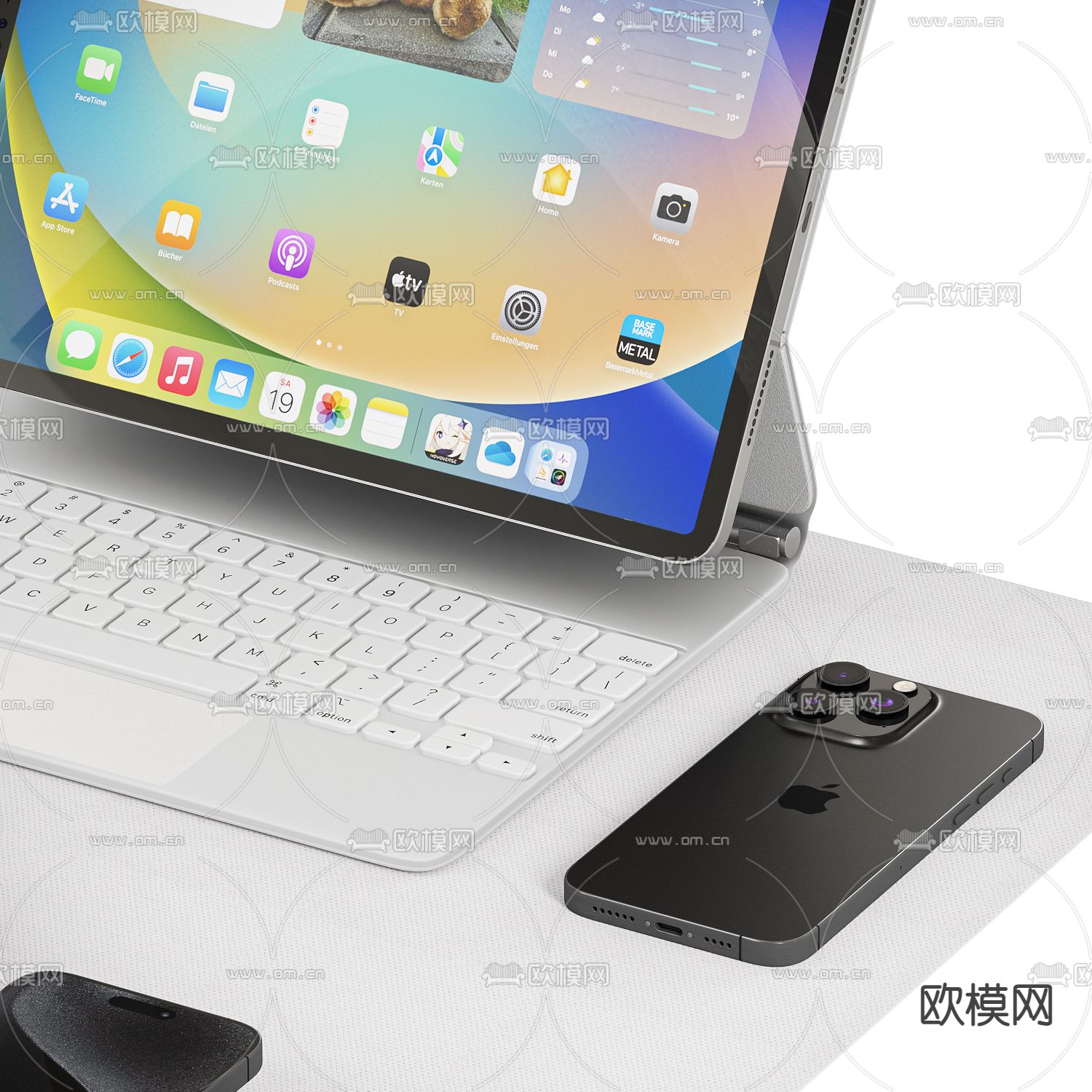 Apple 苹果电脑 平板3d模型下载（渲染图3）