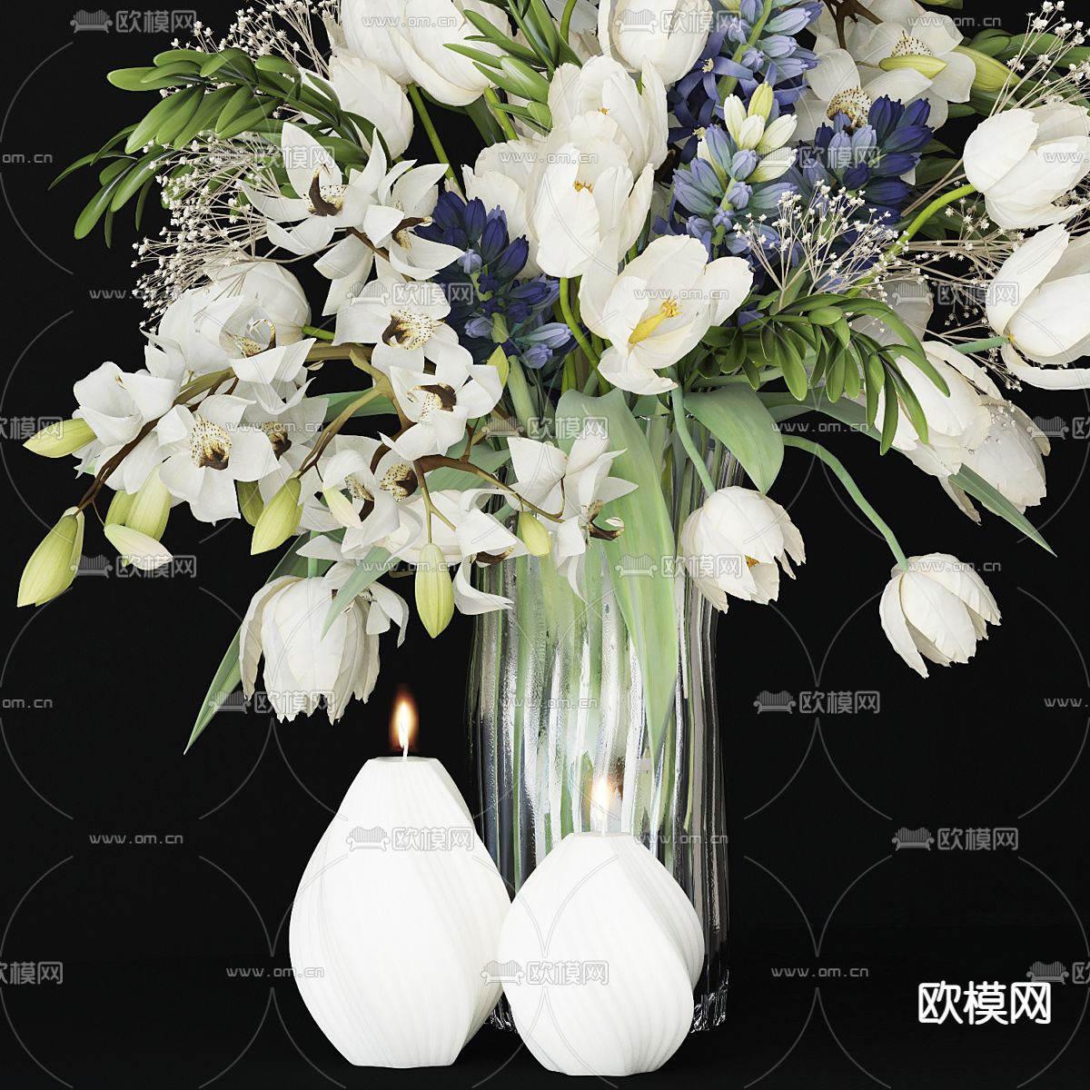 鲜花 插花 花艺 花瓶3d模型下载（渲染图2）