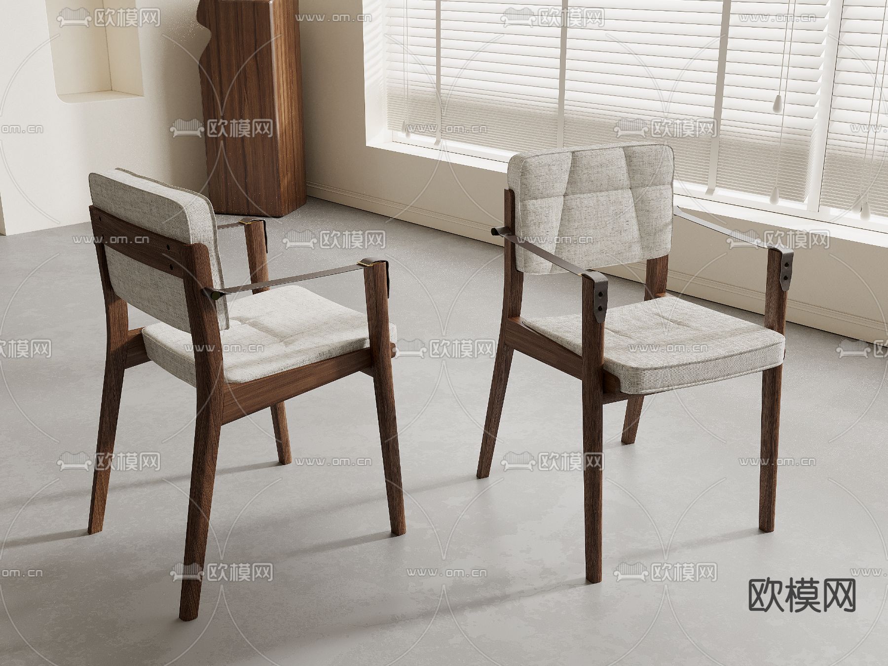 侘寂椅子 餐椅3d模型下载