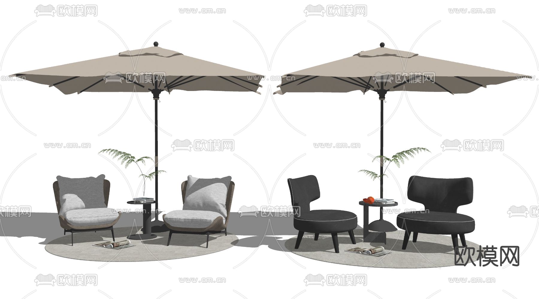 现代户外椅 休闲椅su模型下载（渲染图1）