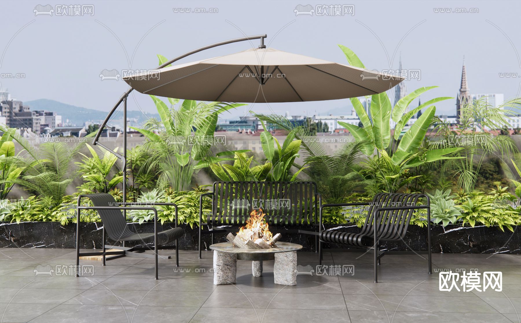 户外沙发 组合沙发3d模型下载